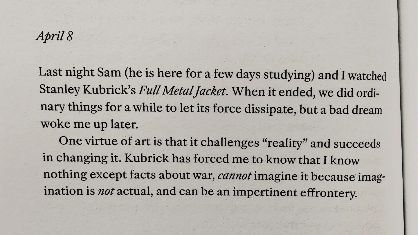 This is Anne Truitt on April 8, 2001. Tonight is April 8, 2026.