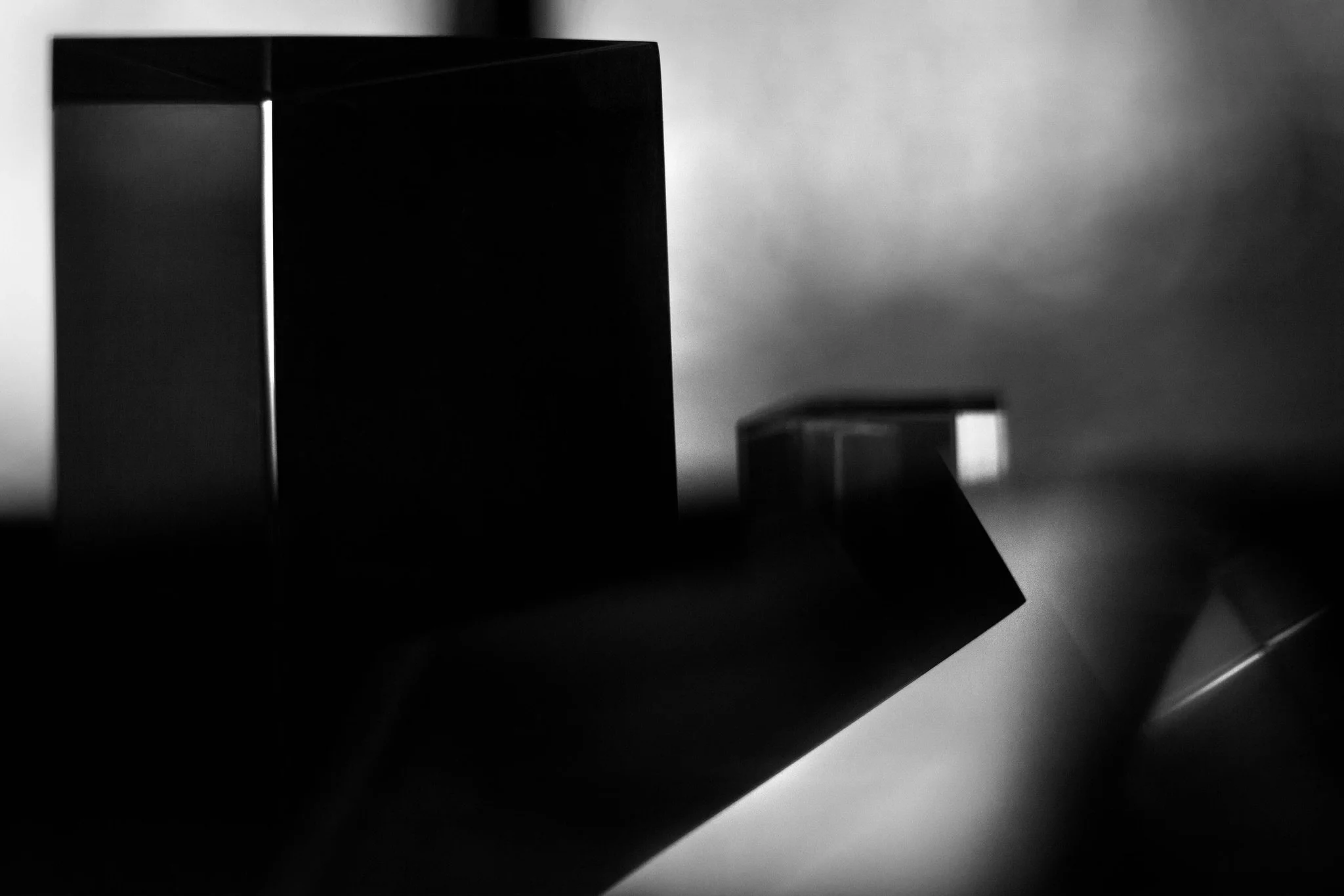 &ldquo;Untitled # 1 (two equilateral, one cube), 2024&rdquo;
From the series &ldquo;Space Craft&rdquo;

Viewable on request at Secrist Beach in Chicago 
And here I never tire of its interaction with parked cars and bouncing light in studio. 

Archiva