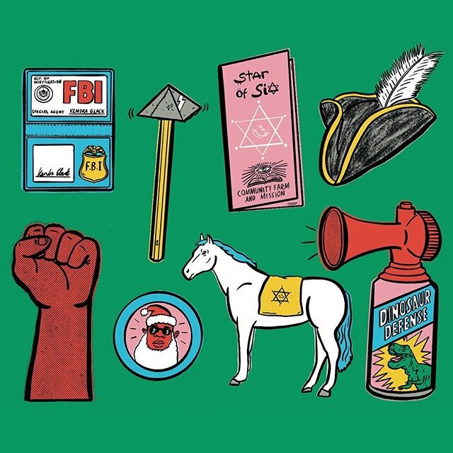 Revolution starter kit (minus the FBI pass). Illustration by @jackysheridan 🎅🏿