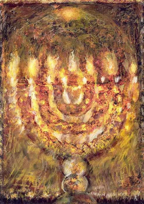 Menorah II Gold - Menorah print