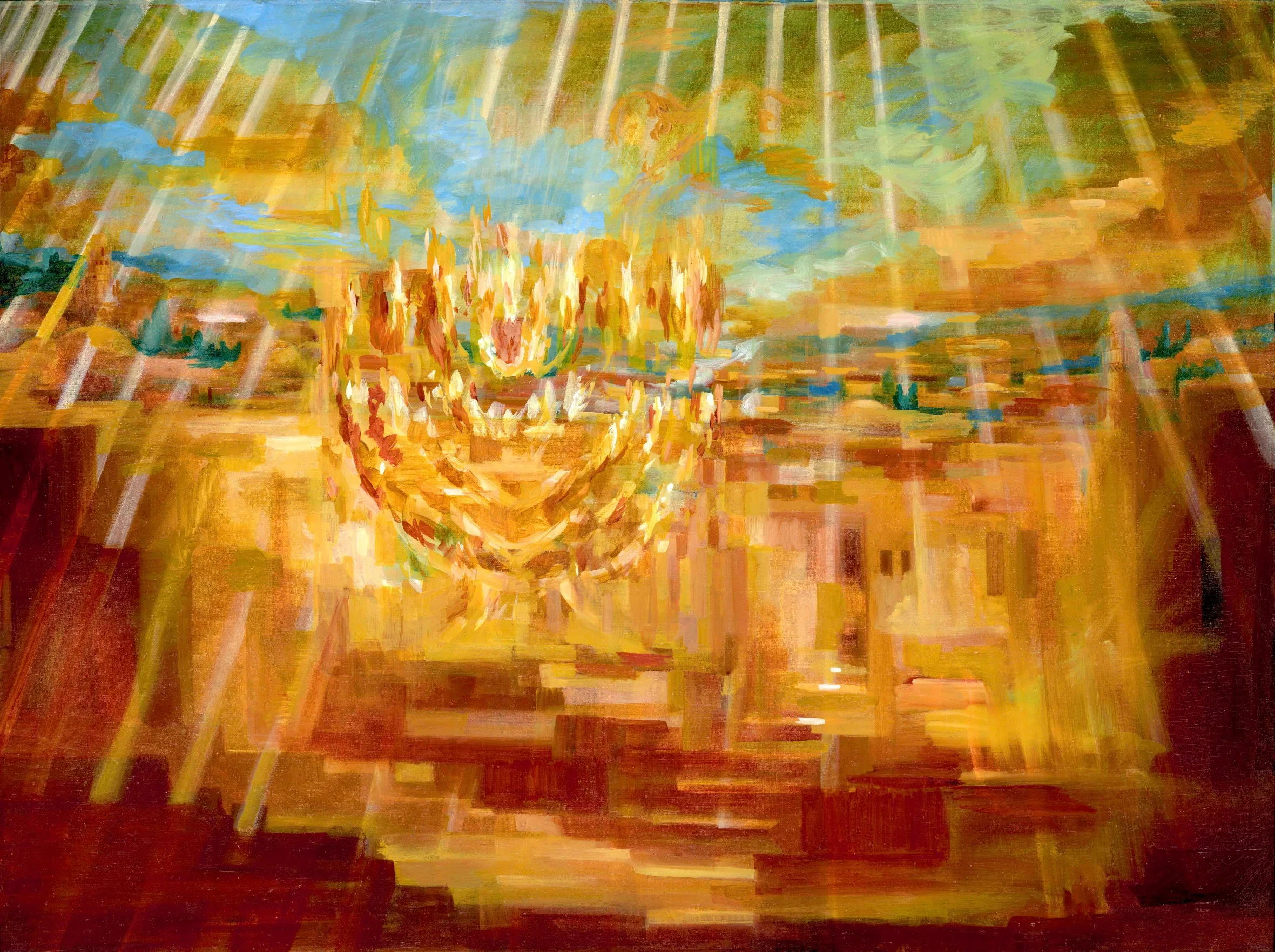 Jerusalem Menorah - Menorah print