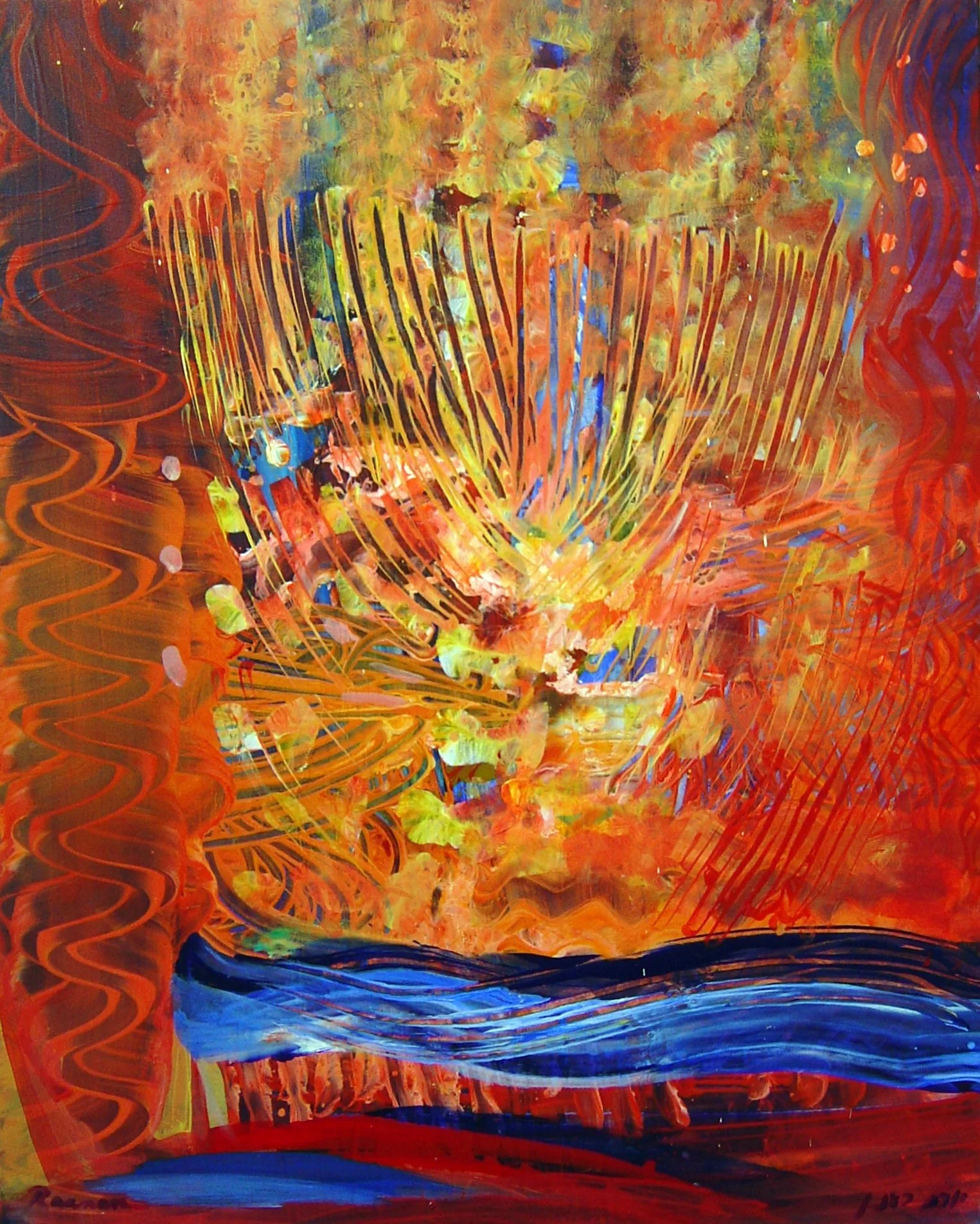 Orange Menorah - Menorah print