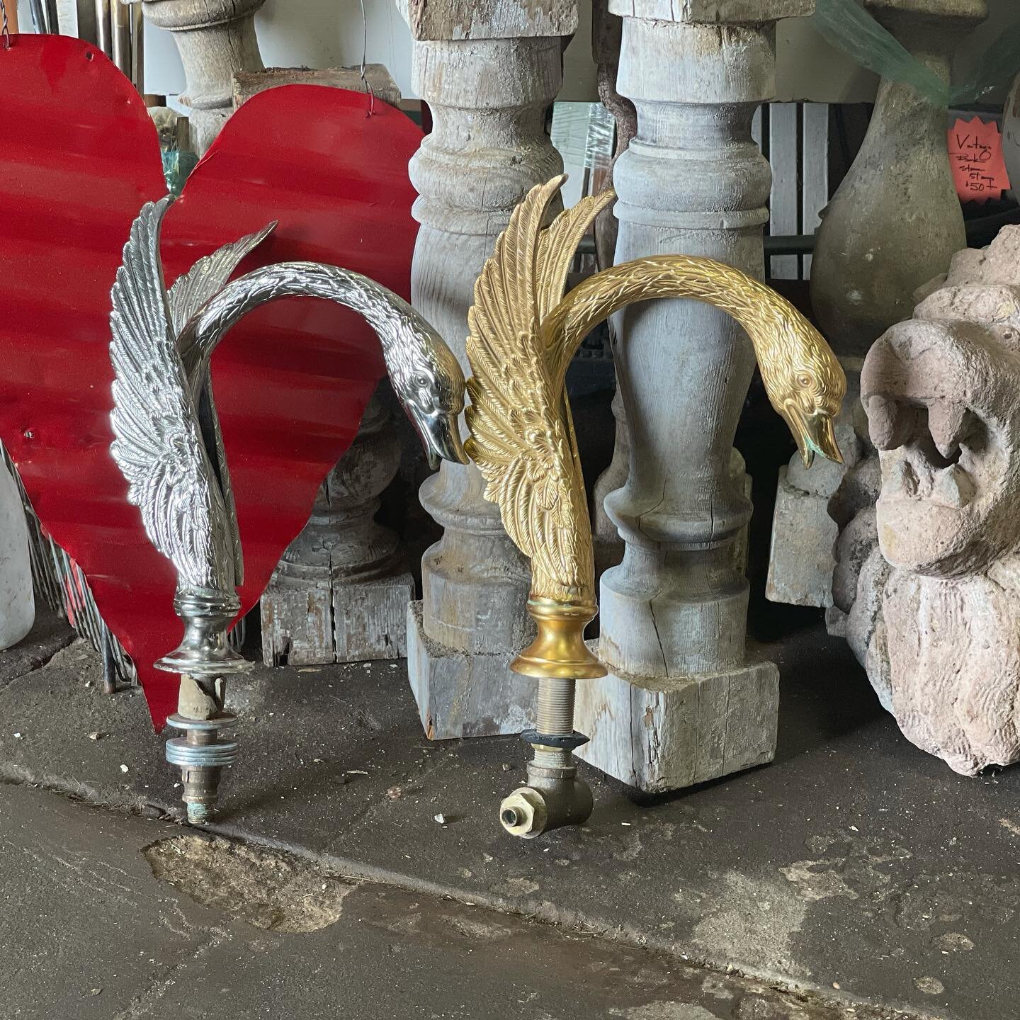 And now there are two! Vintage Sherle Wagner swan tub fillers in gold leaf or platinum. Your choice! Simple pleasures&hellip; or maybe lavish ones! #historichouston #salvagewarehouse #vintage #sherlewagner #plumbingfixtures