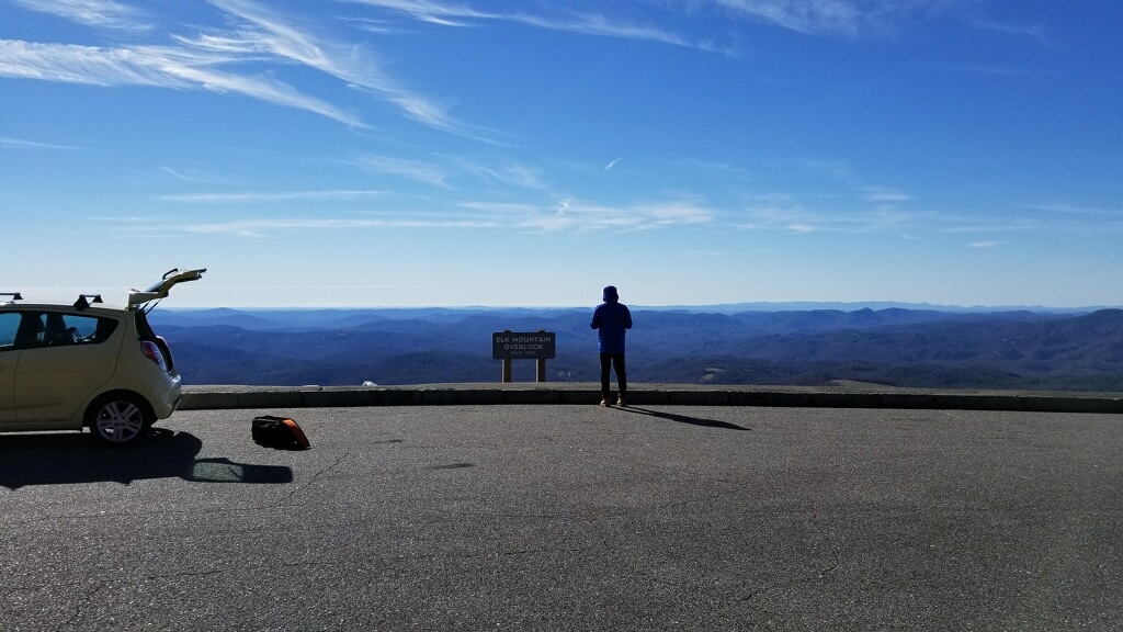 Dustin shoots the Blue Ridge mountains with a drone for his film, 32 °