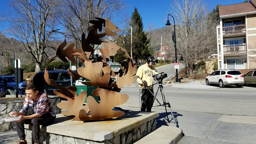 Dustin grabs shots in Boone, NC.