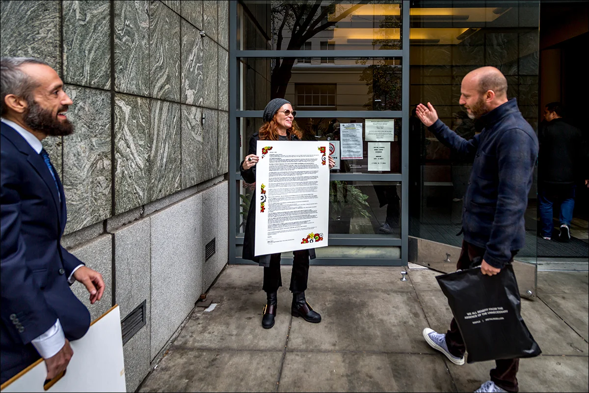 Christopher Statton and Megan Wilson talking with Paul Chasan, Senior Urban Designer with the San Francisco Planning Department