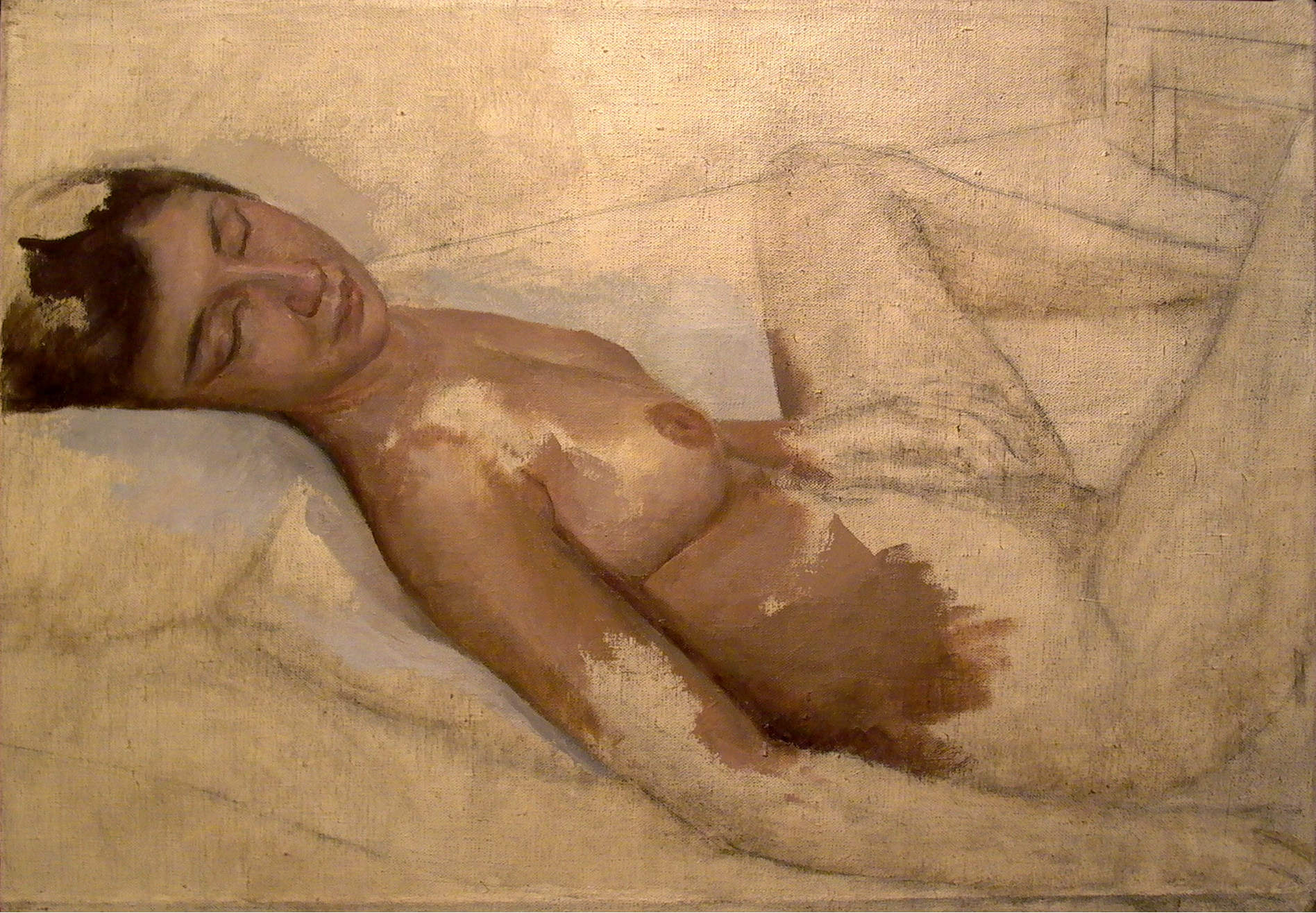 Nude Study, 22" x 30", oil on linen, 1984.