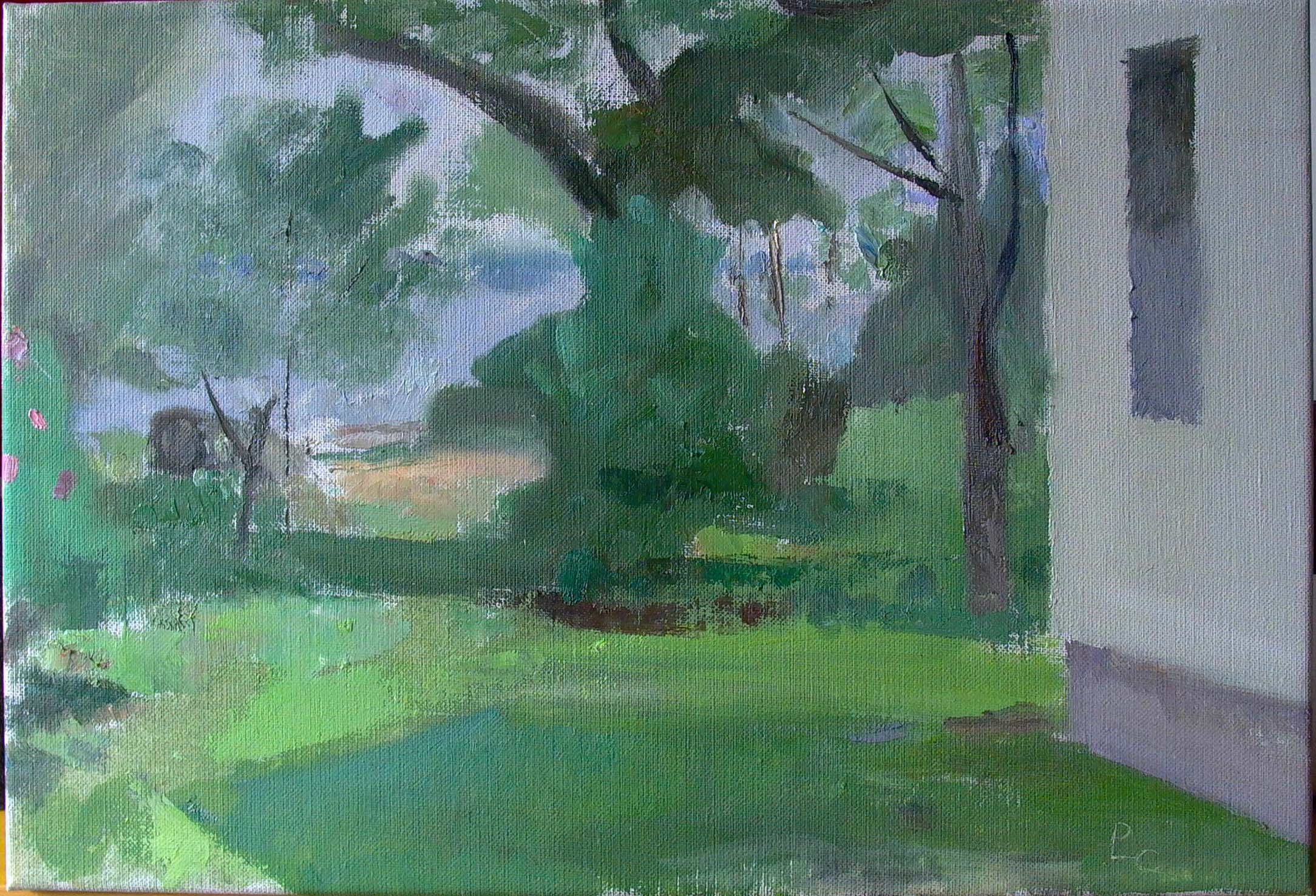 Side Yard, Thomasville, 12" x 18", oil on linen, 2006.