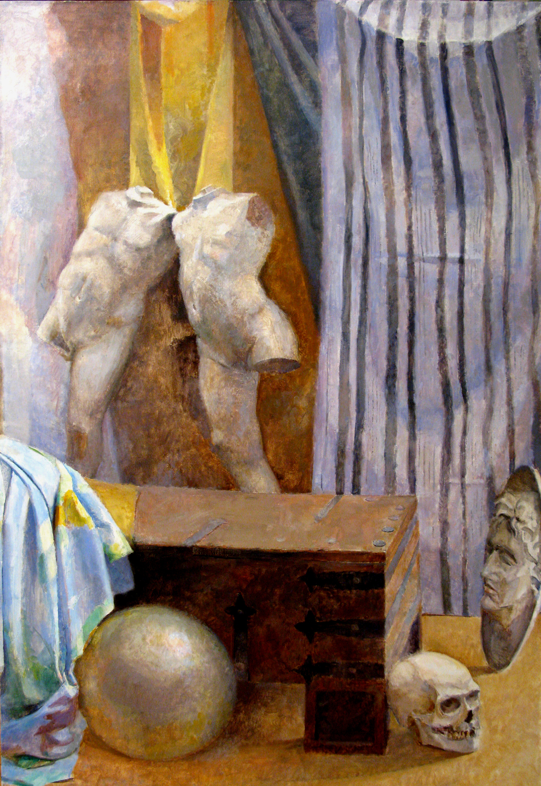 Manikin, Ball and Skull, 54" x 36", oil on linen, 2004.