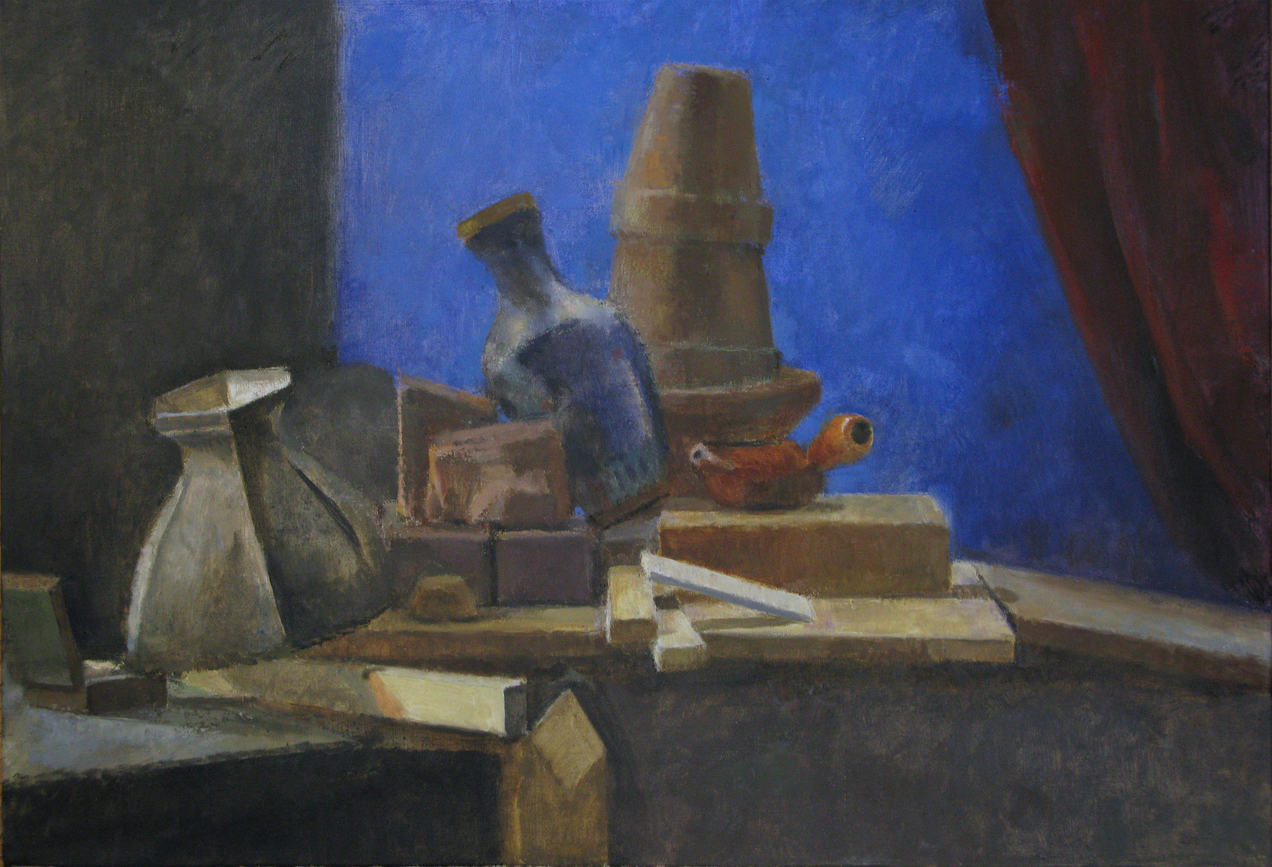 Still Life with Chinese Vase, 24 x 36 inches, oil on linen, 2014.