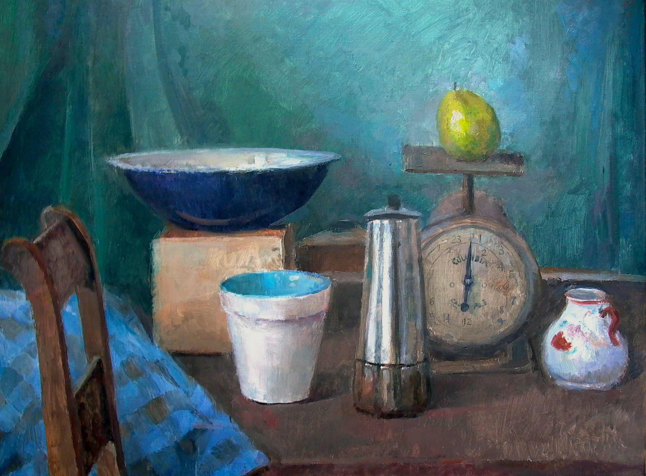 Still Life with Pear, 19" x 26", oil on linen, 2007.