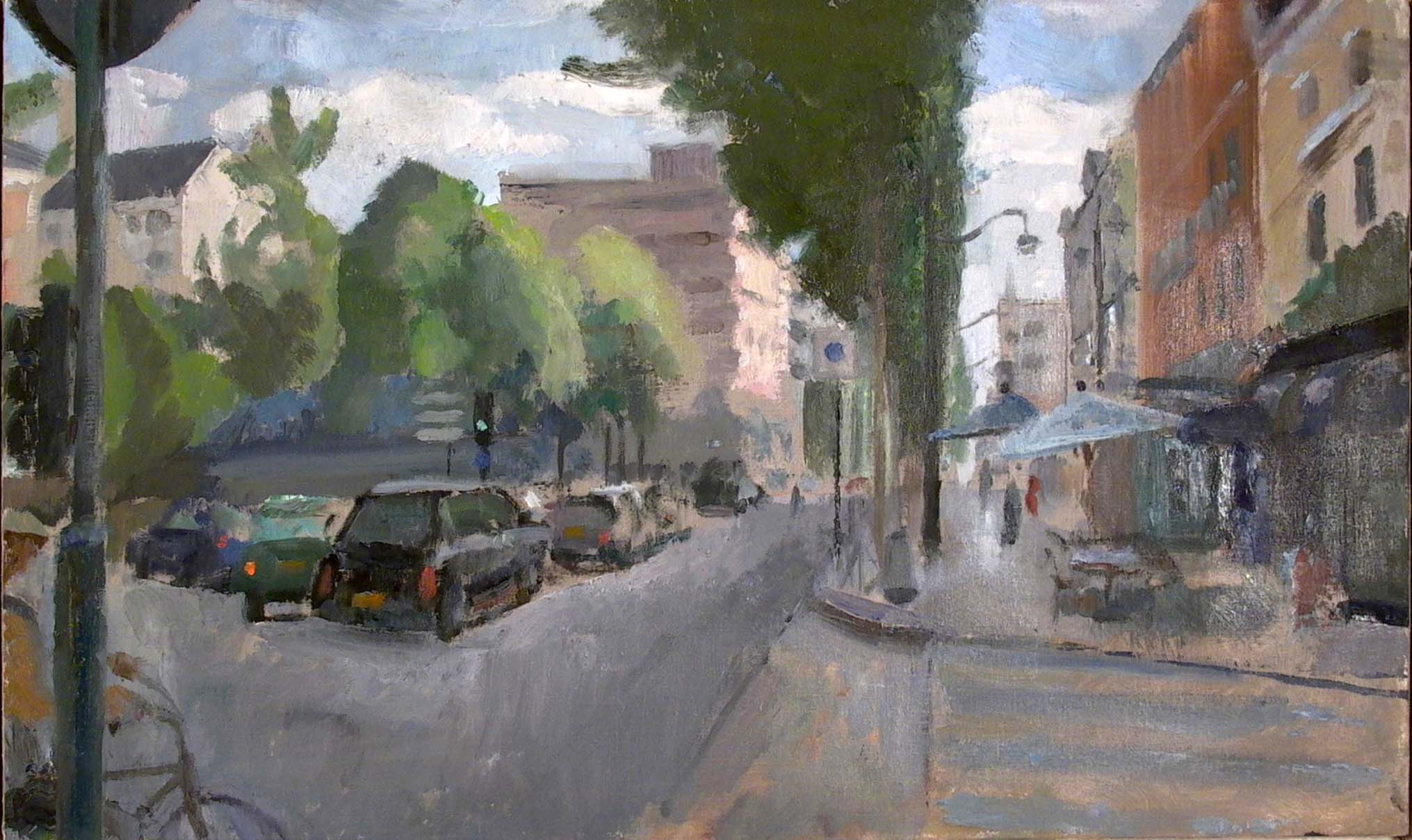 Place de Bretagne, 15" x 23", oil on muslin on panel, 2005.