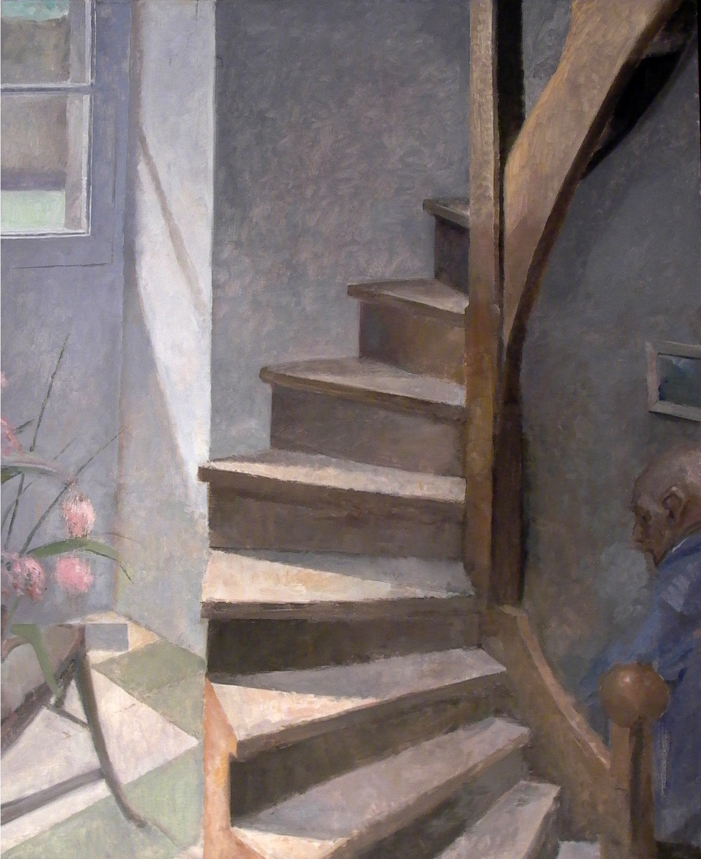 Spiral Stairs, 41" x 34", oil on linen, 2002 and 2005.