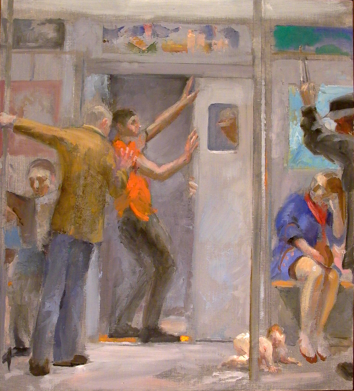 Stand Clear of the Closing Doors, oil on panel, 2006.