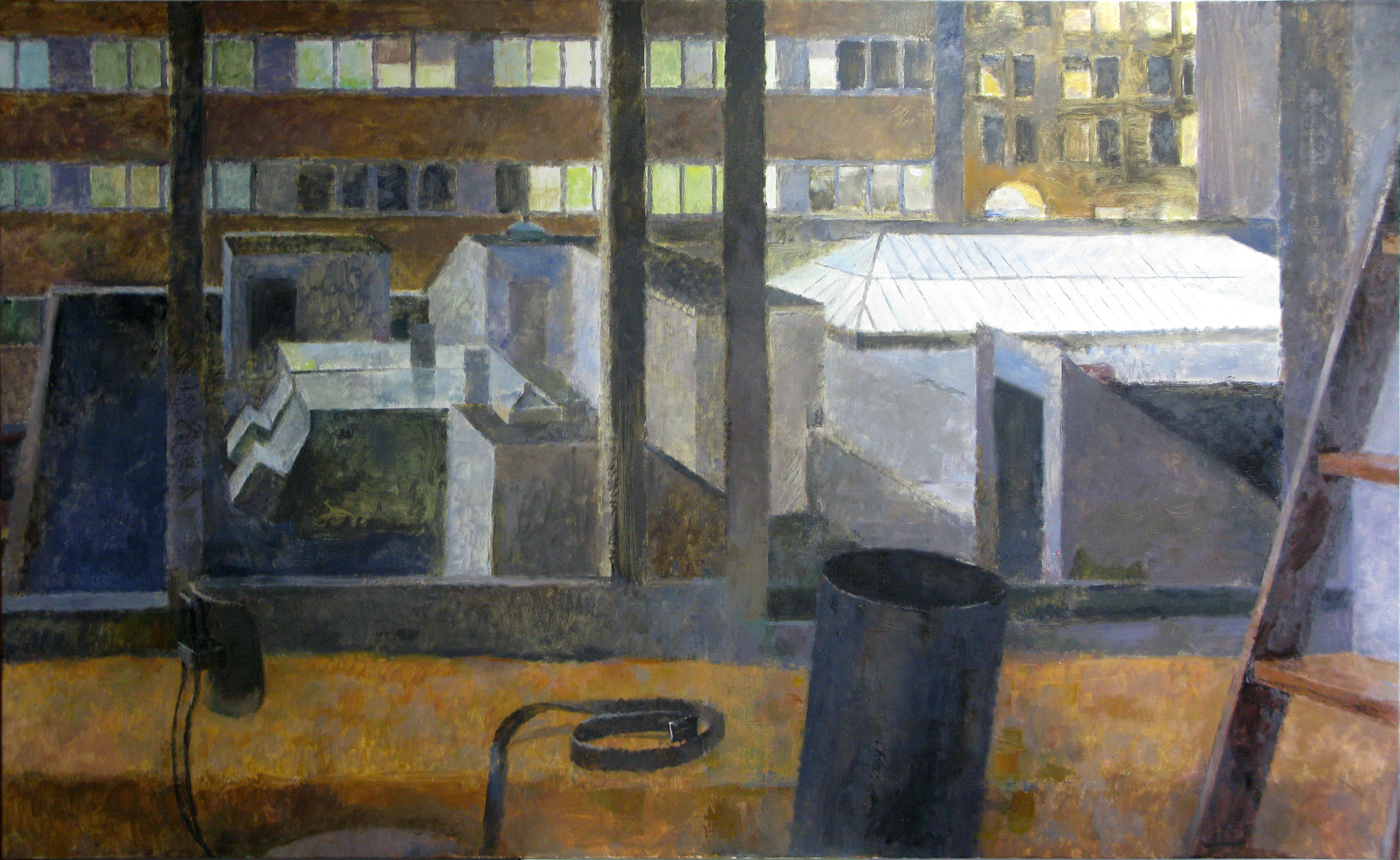 Studio at Night, 40" x 66", oil on linen, 2013.