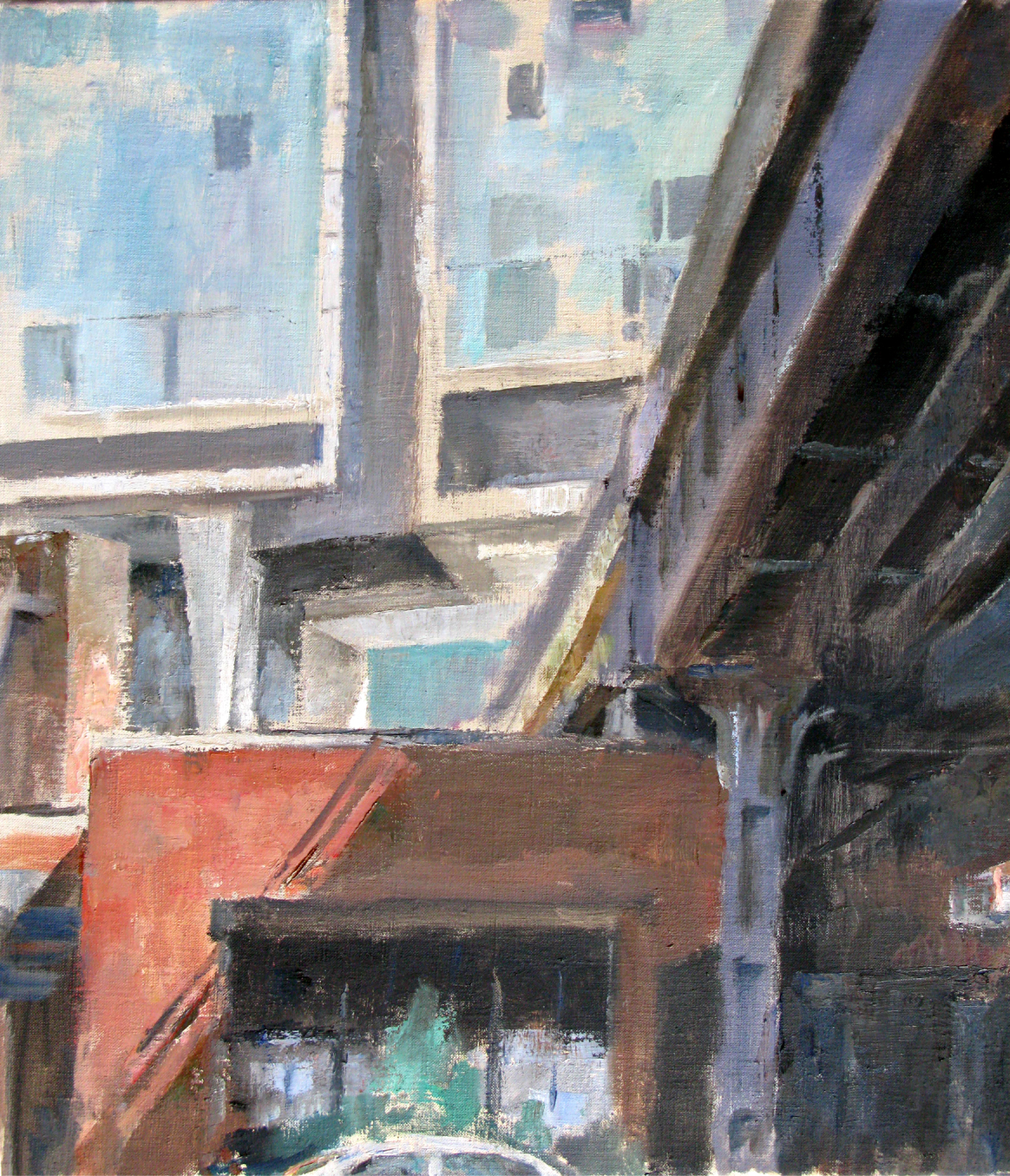 Under the High Line, 28" x 23", oil on linen, 2010.