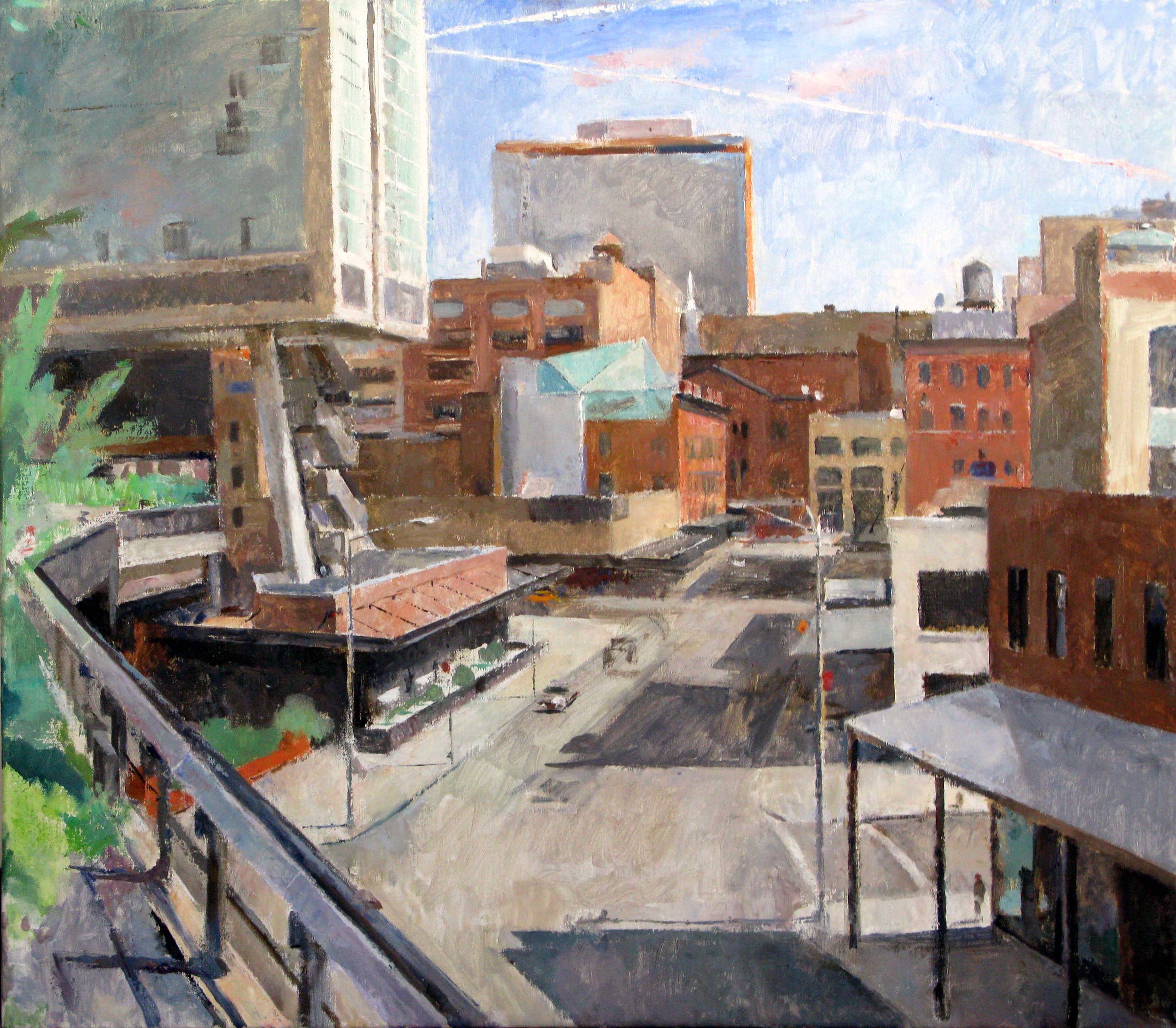 Washington Street from the High Line, 31 x 35 inches, 2010.