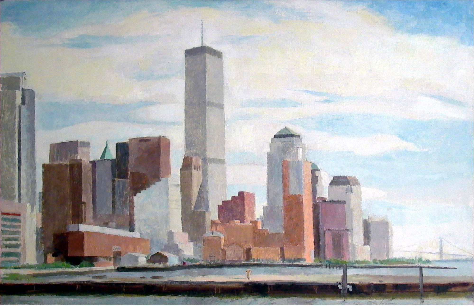 Lower Manhattan, 22 x 30, oil on linen, 1999.
