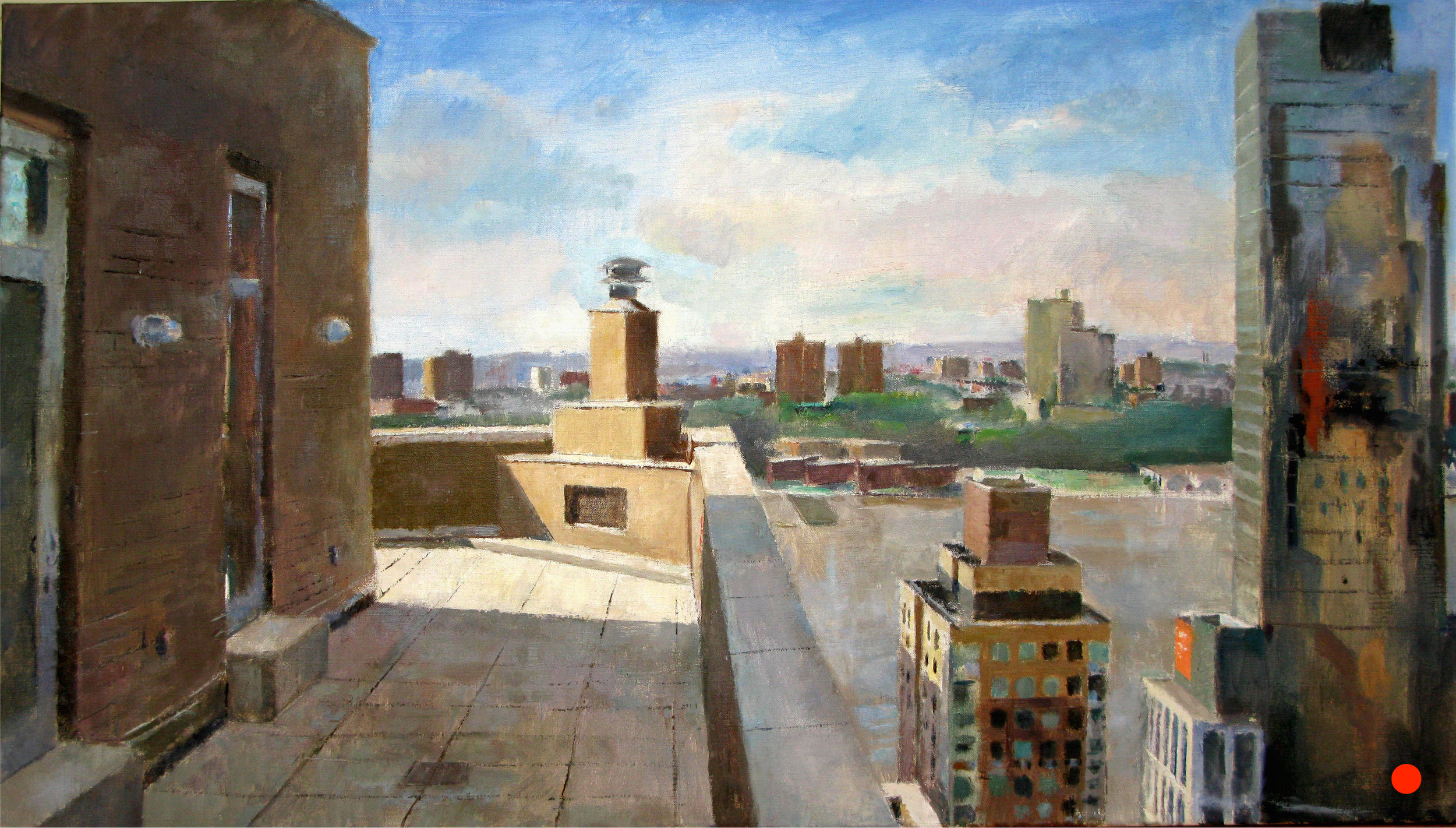 Deck, West 60th Street, 24 x 43 inches, oil on linen, 2011.