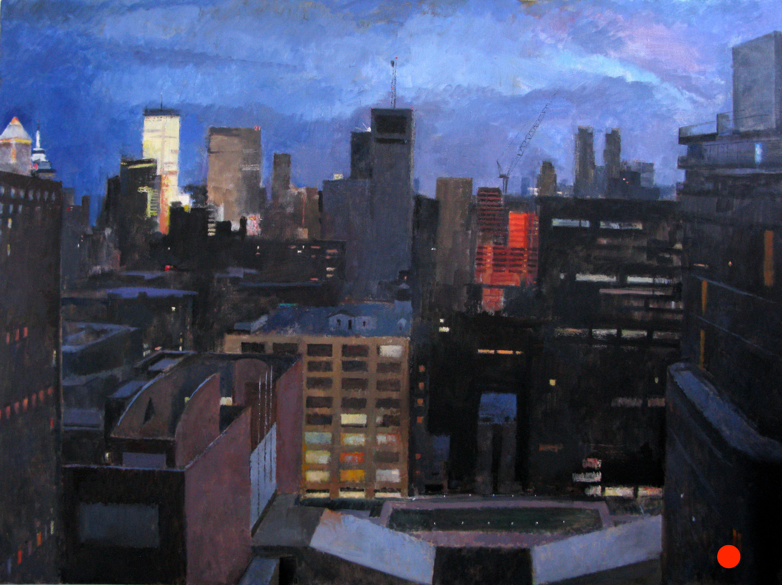 Deck, West 60th Street, 54 x 72 inches, oil on linen, 2011.