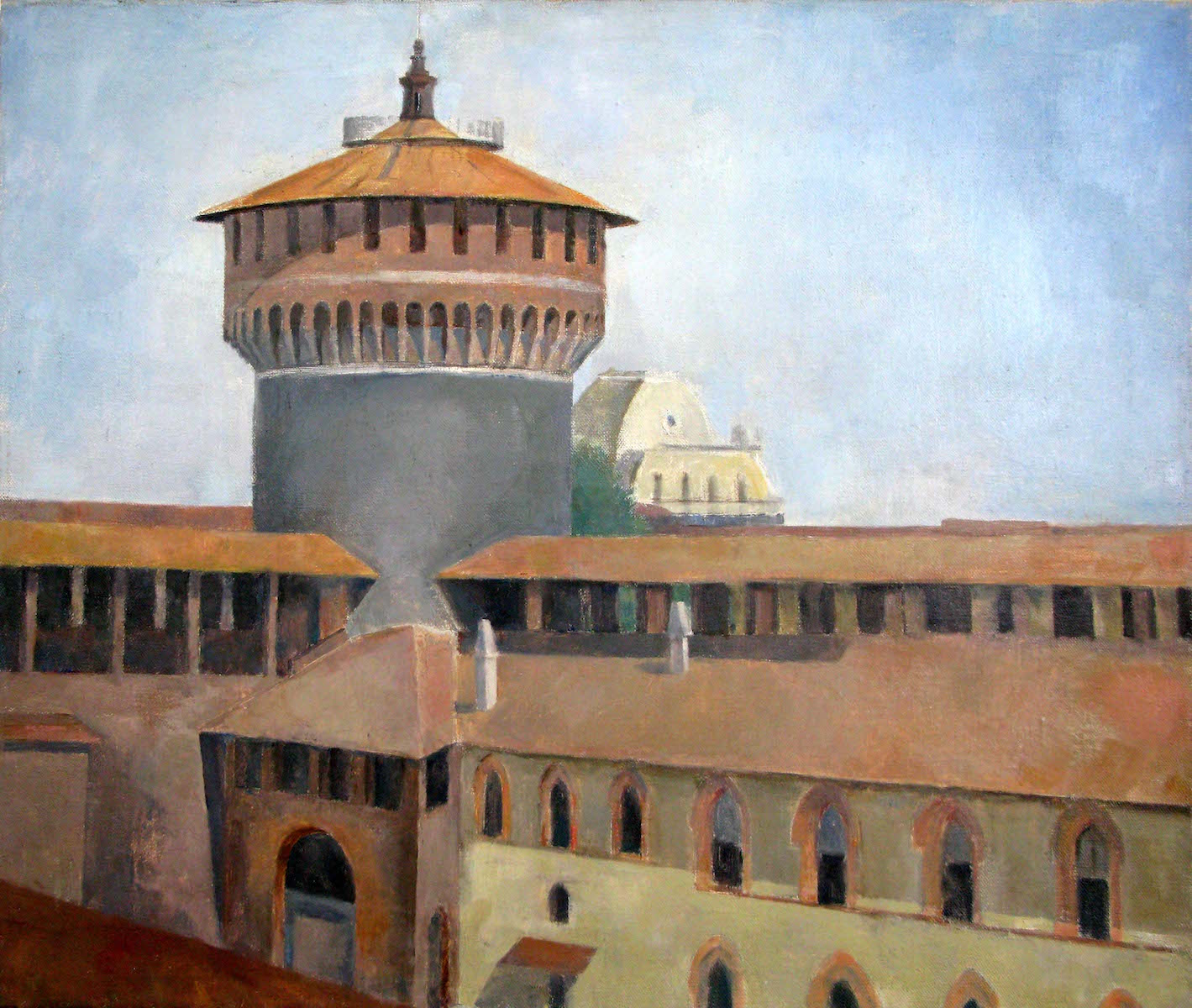Castello Sforzesco, 23 x 27 inches, oil on linen, 1983.