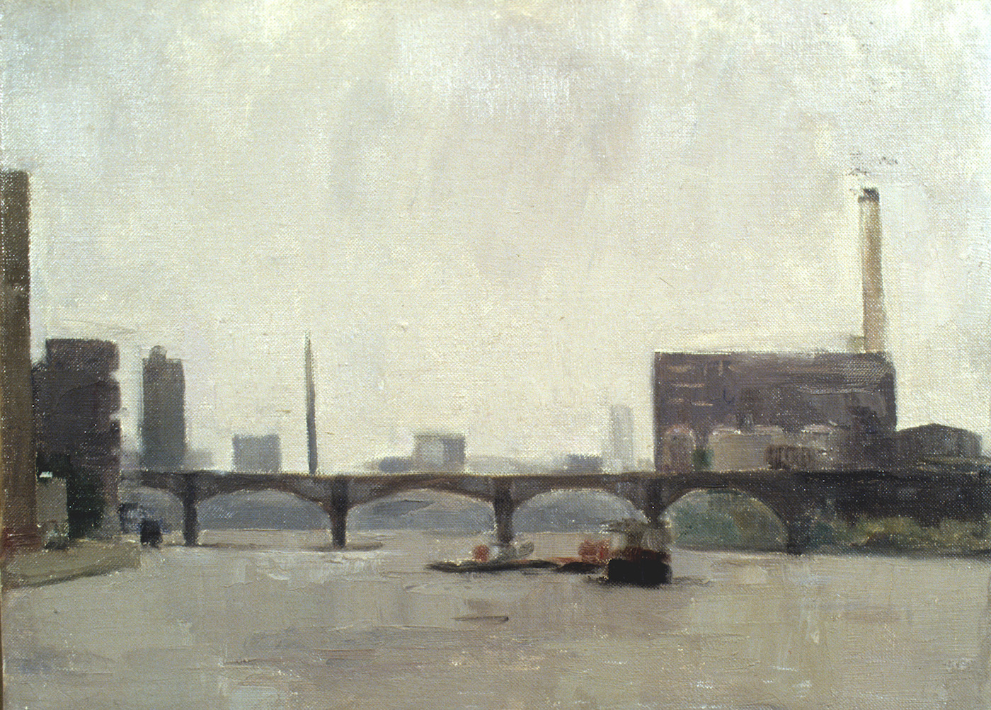 Fulham Power Station, 12 x 16 inches, oil on linen, 1983.