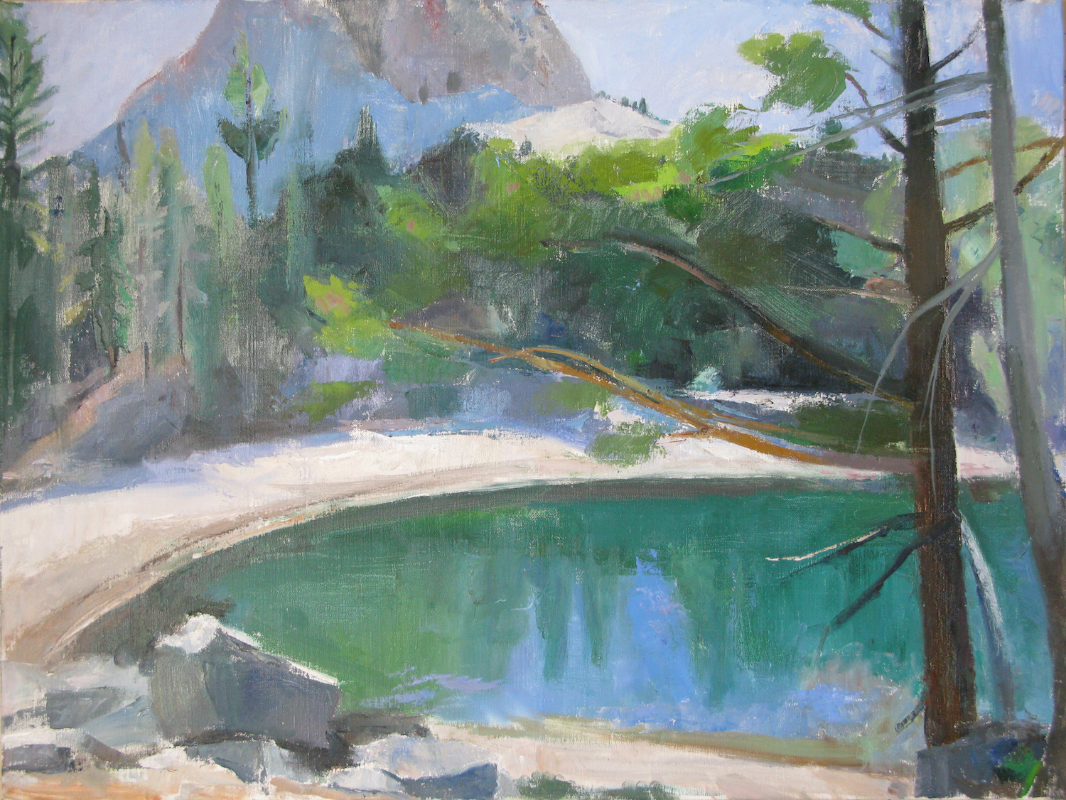 Barrett Lake with Crystal Crag, 24 x 32 inches, oil on linen, 2015.