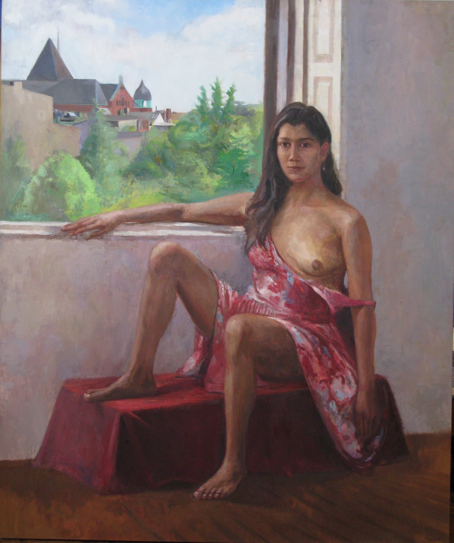 Female Nude Seated before Window, 60 x 50 inches, oil on canvas, 1993.