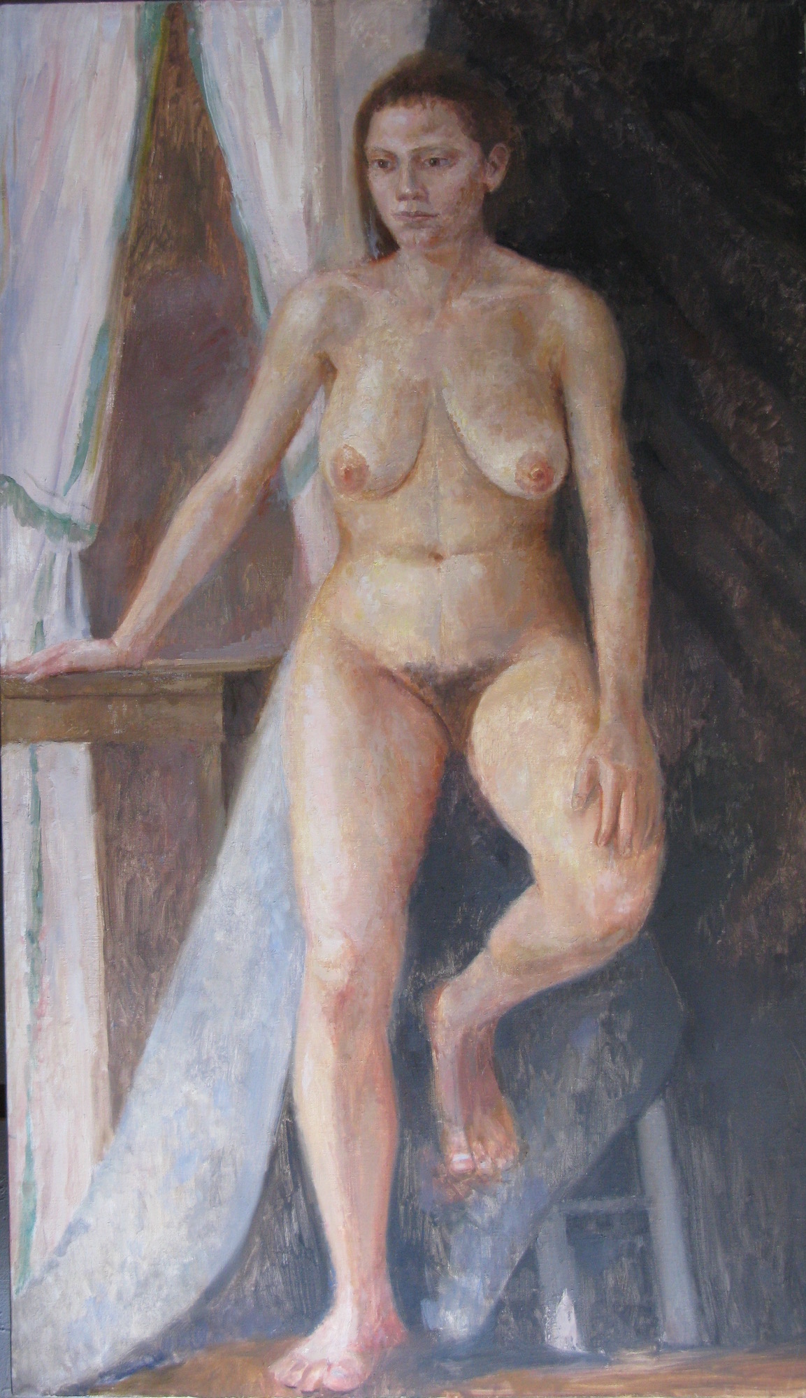 Female Nude, oil on linen, 58 x 34 inches, 1996.