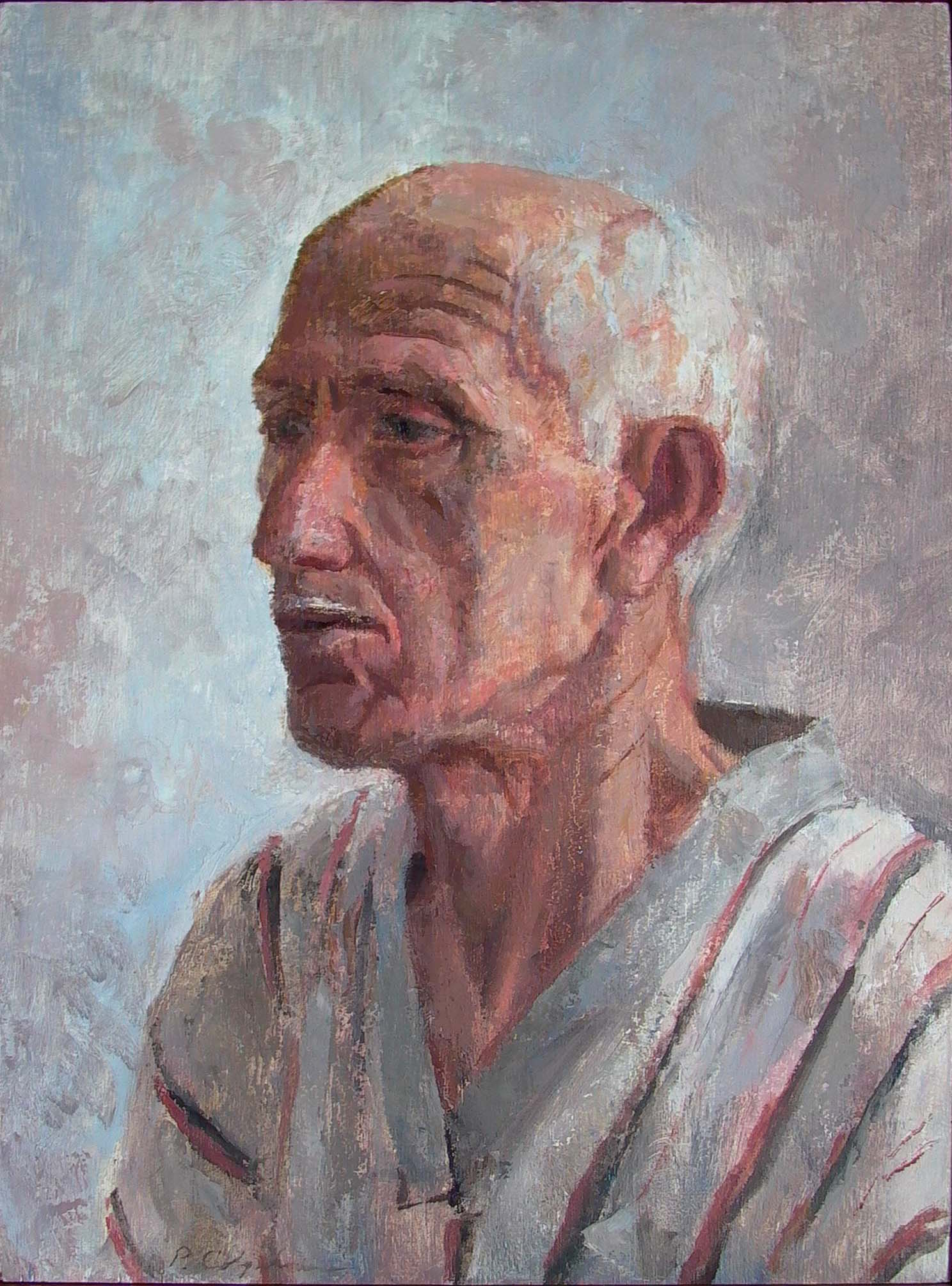 Portrait of a Man, 18 x 12 inches, oil on wood, 2000.