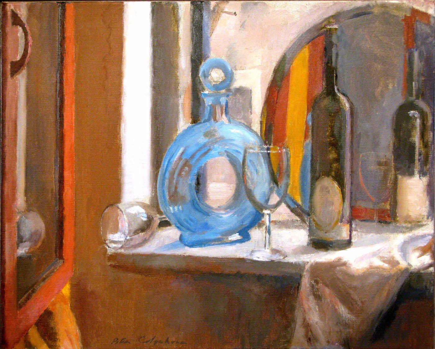 Blue Decantor, 20 x 25 inches, oil on linen, 2009.