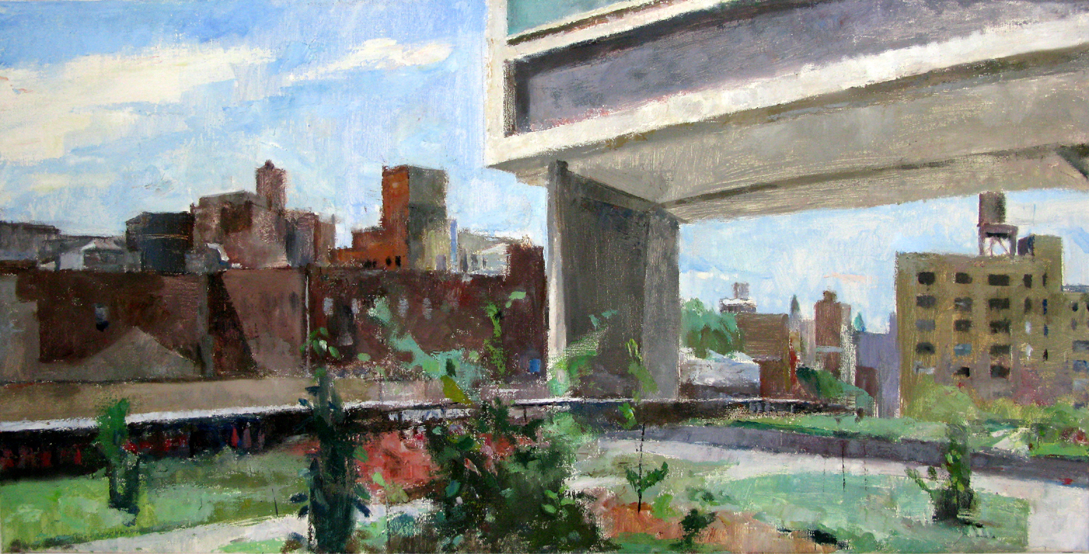 The High Line, Near the Standard, 17 x 34 inches, oil on linen, 2010.