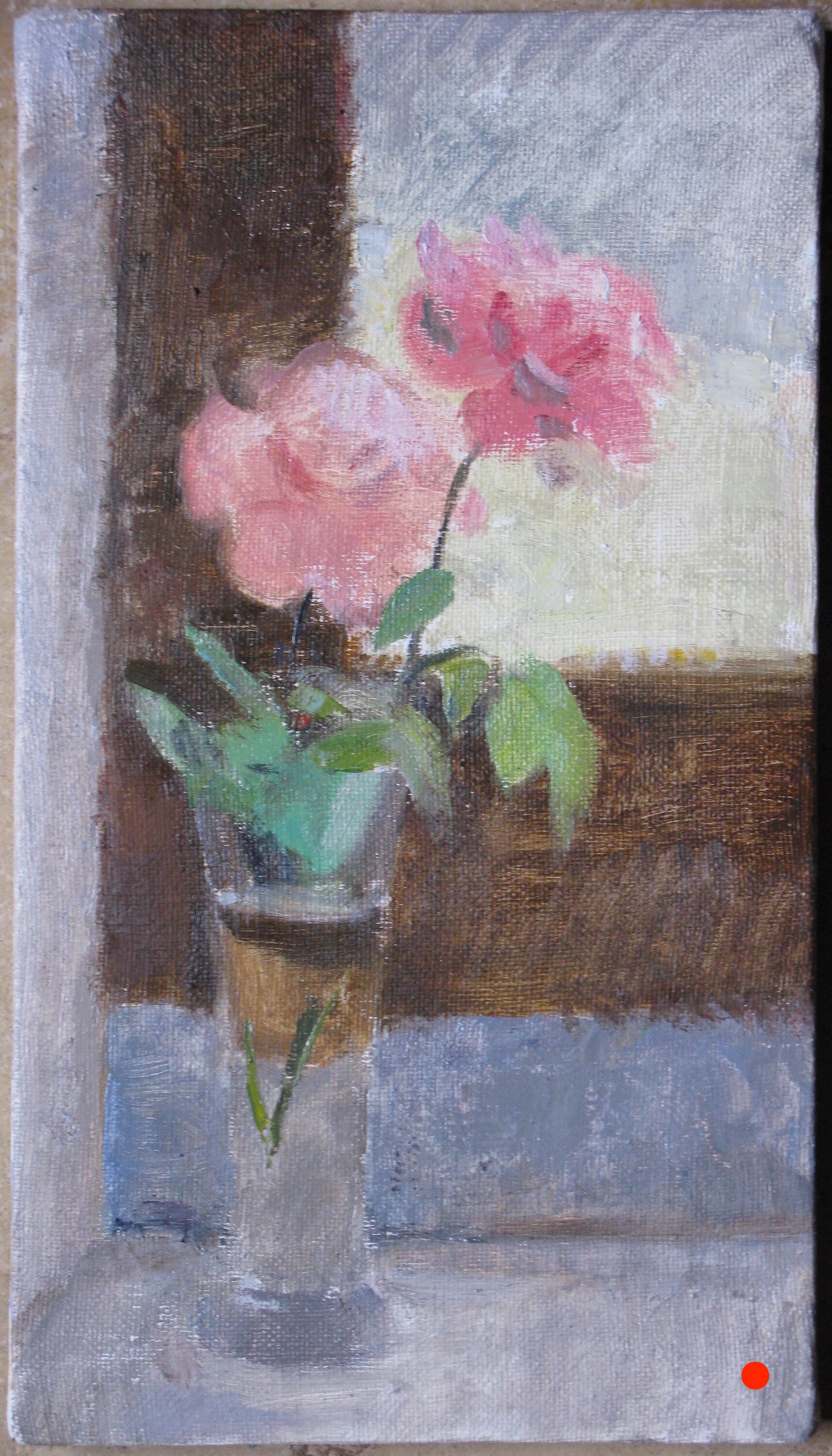 Roses, 16 x 9 inches, oil on linen, 2016.