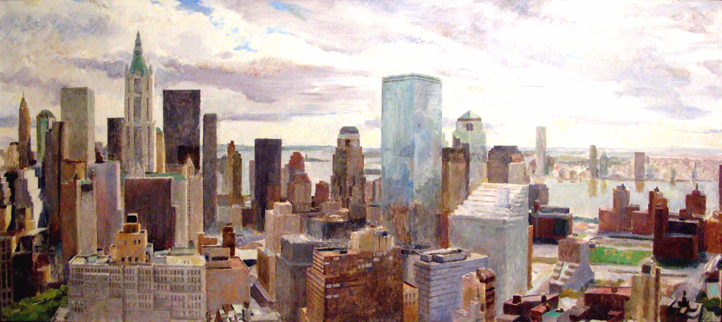 South of Duane Street, oil on linen, 30 x 72 inches, 2005.