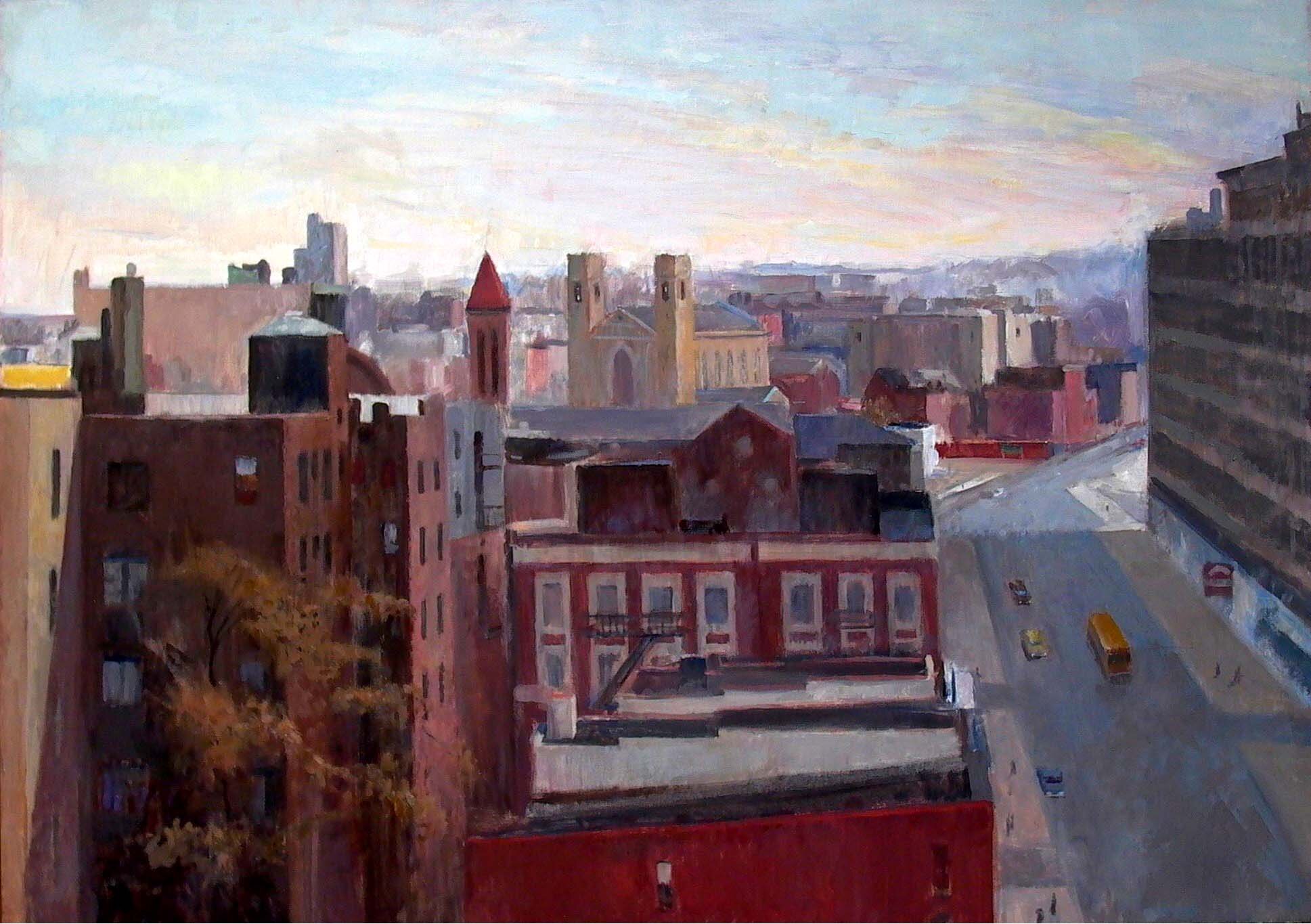 Clinton Hill, 30 x 42 inches, oil on linen, 1993.