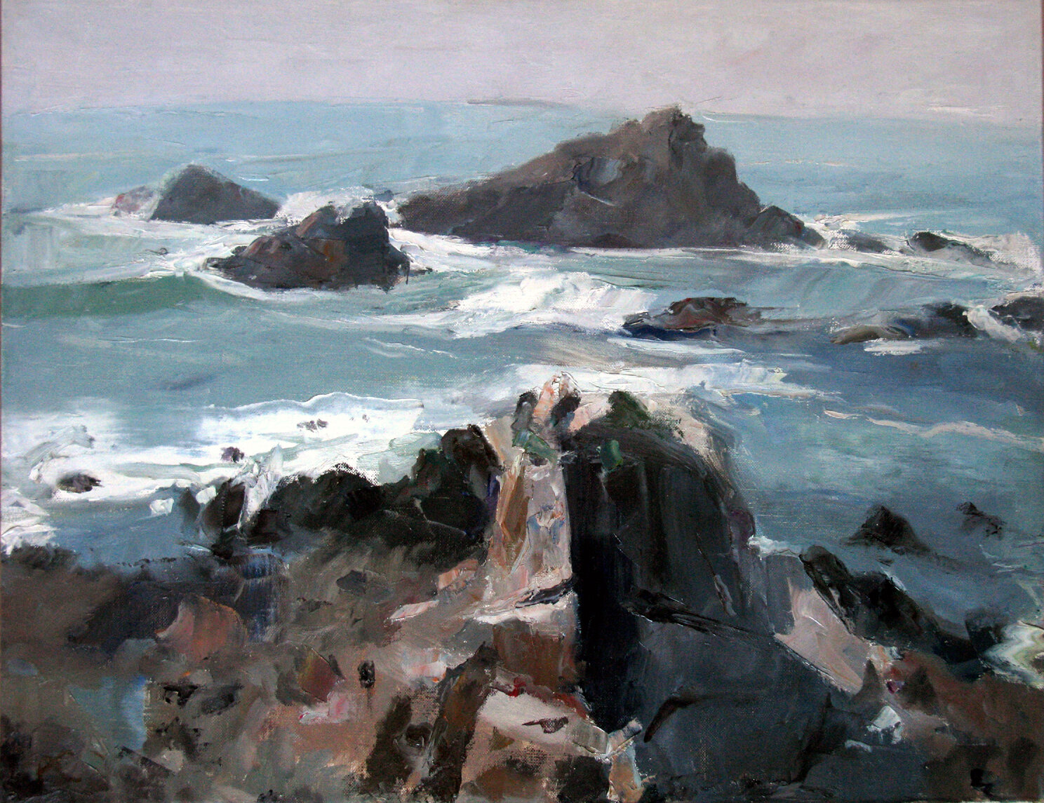 Coast Near Quiberon, 22 x 28 inches, oil on linen, 2002. 