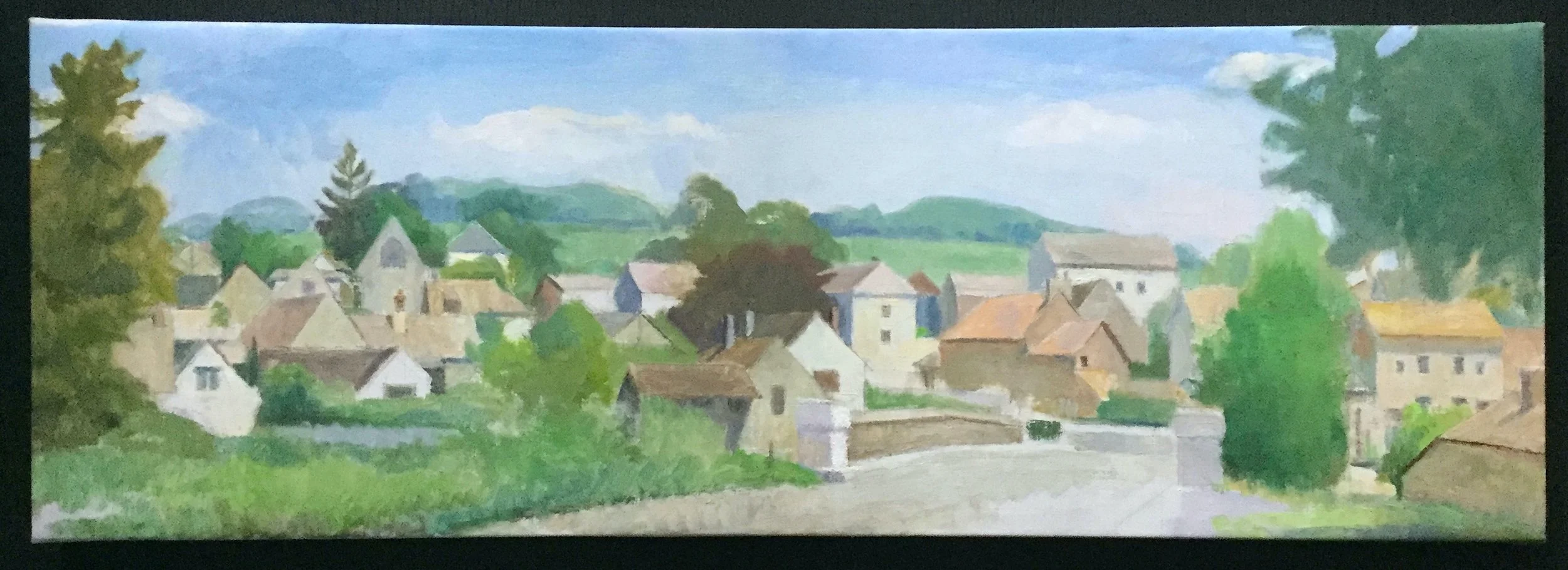 Entrance to Chambray II, 14 x 41 inches, oil on linen