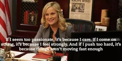 Leslie Knope quote about waffles symbolizing promise rewards