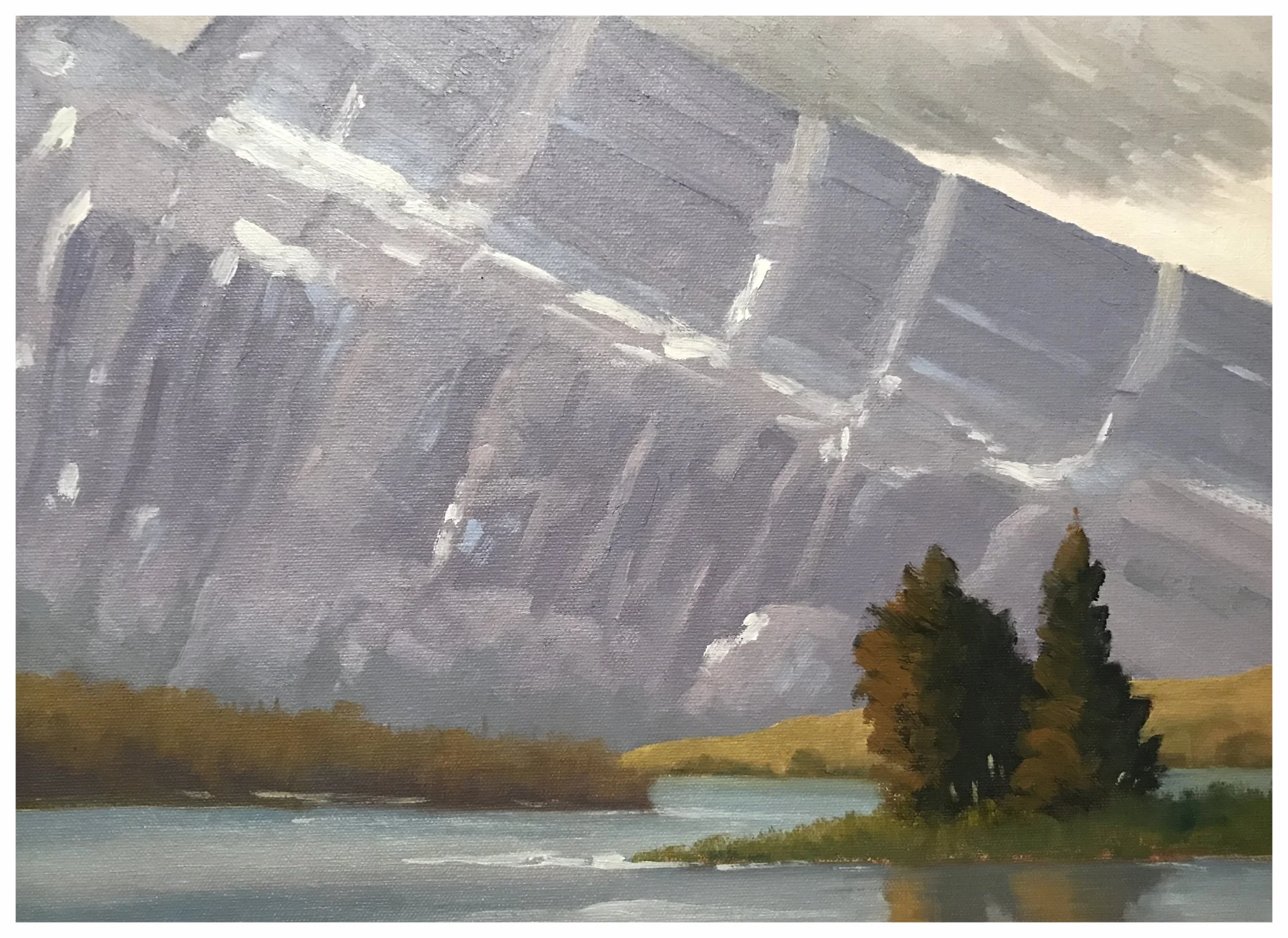 The Sentinals, Plein Air, 9" x 12"