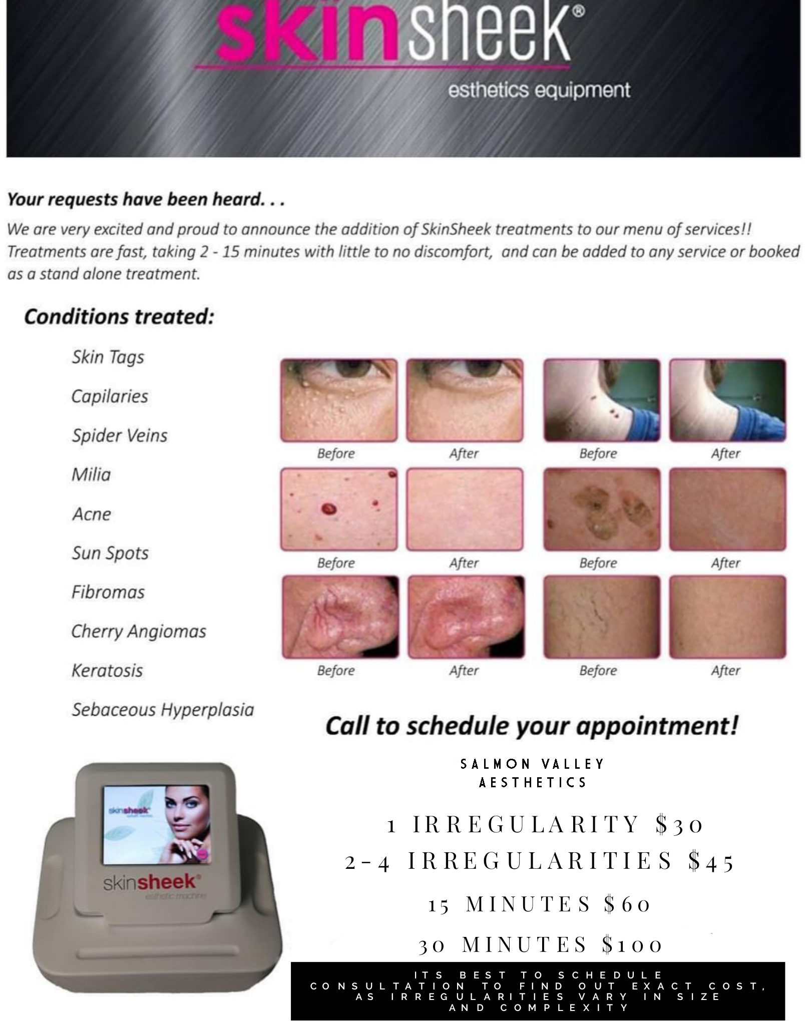 Introductory Pricing JANUARY 2019 $10 off 15 and 30 minute sessions!