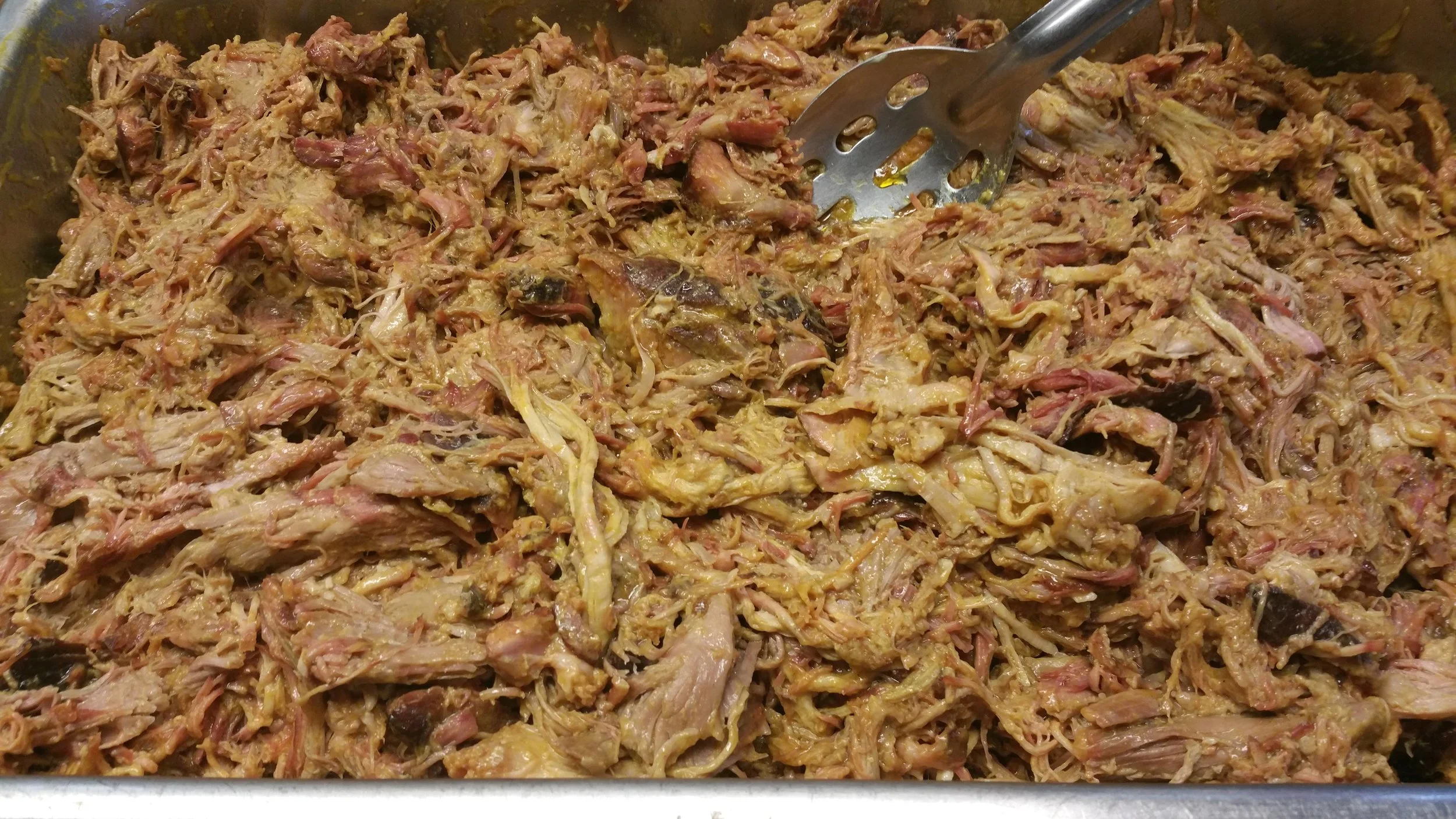 7 Slabs Pork Ribs 5 Slabs Beef Brisket 20 lbs. Pulled Pork 2 1/2 Trays Of Side Items 90 Dinner Rolls Cost: 540.00