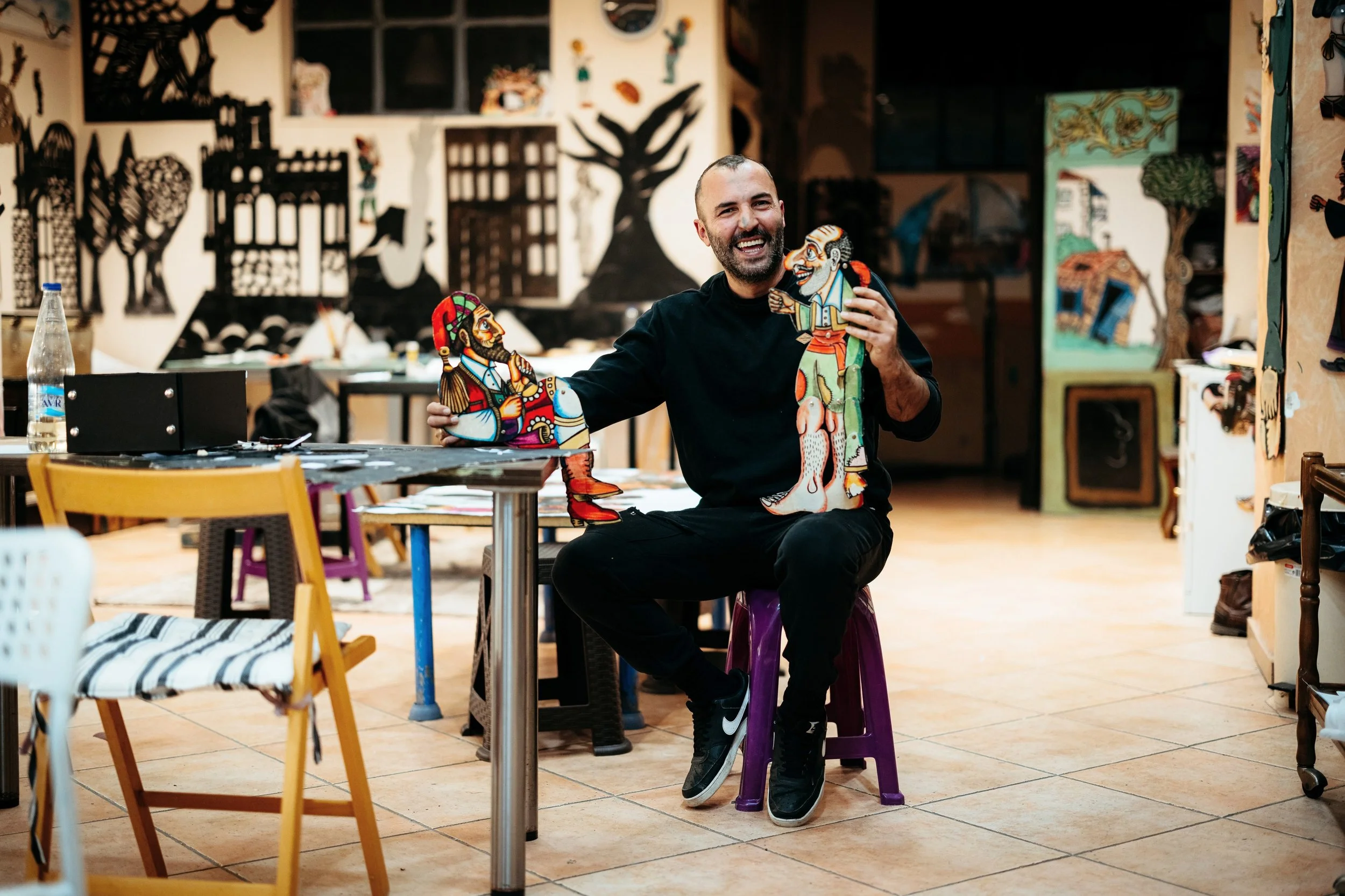 I love when I meet an enthusiast who is passionate about something I had never even heard of.

Christos was one of those enthusiasts. He is passionate about shadow puppetry, which I now have a huge appreciation for!

He loves making people laugh, per