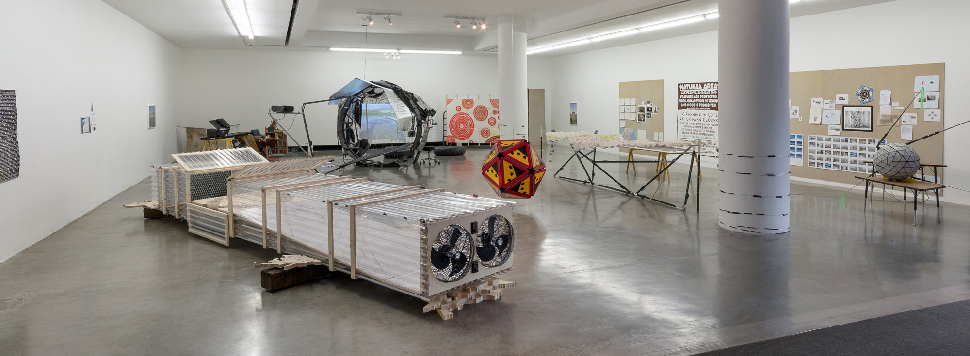  Installation view with Huerfano Proposal (Section 16, T 26 S/R 66 W), 2018. Photo: Brica Wilcox
