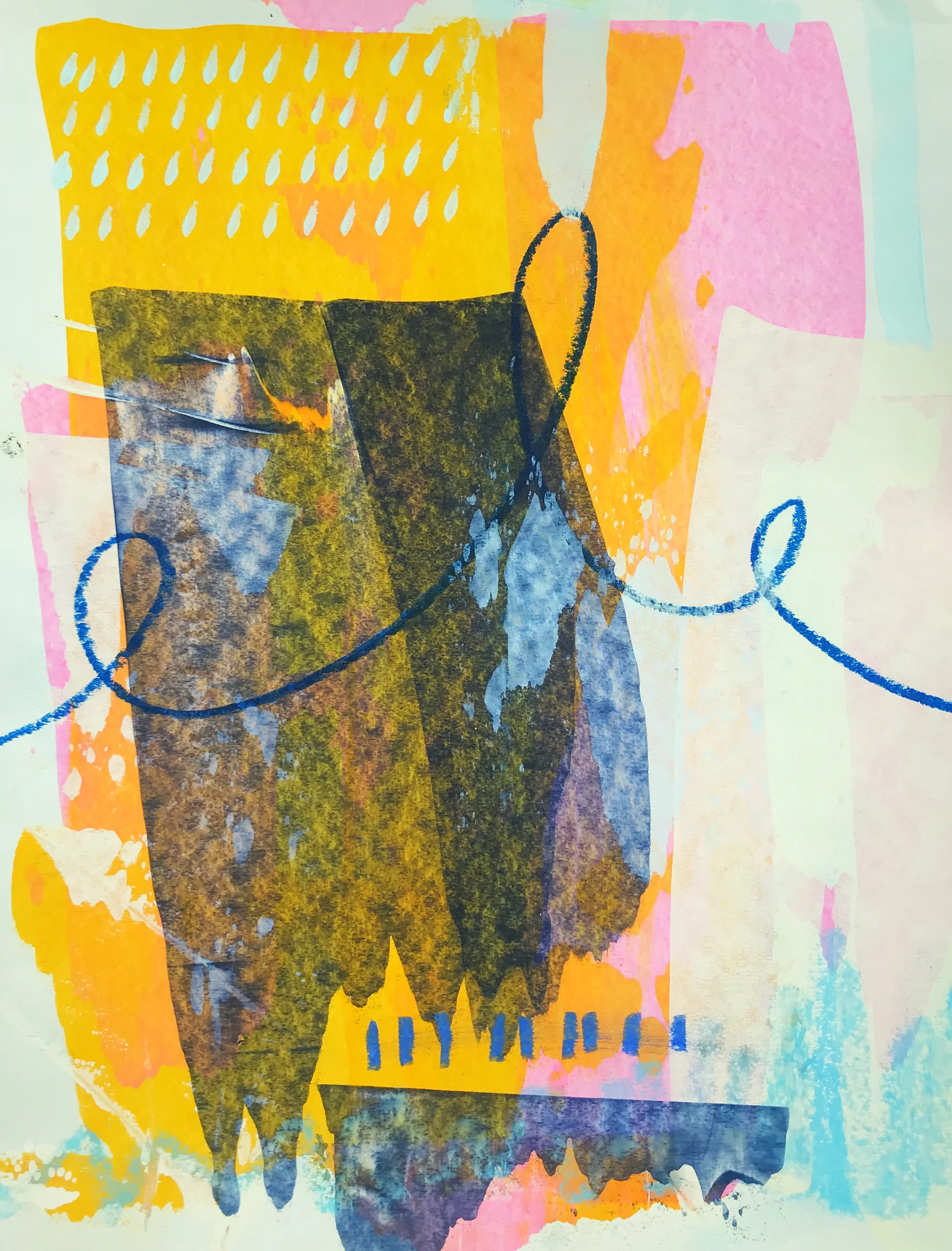 color play 5 (2017), watercolor, acrylic, pastel on watercolor paper 16 x 20
