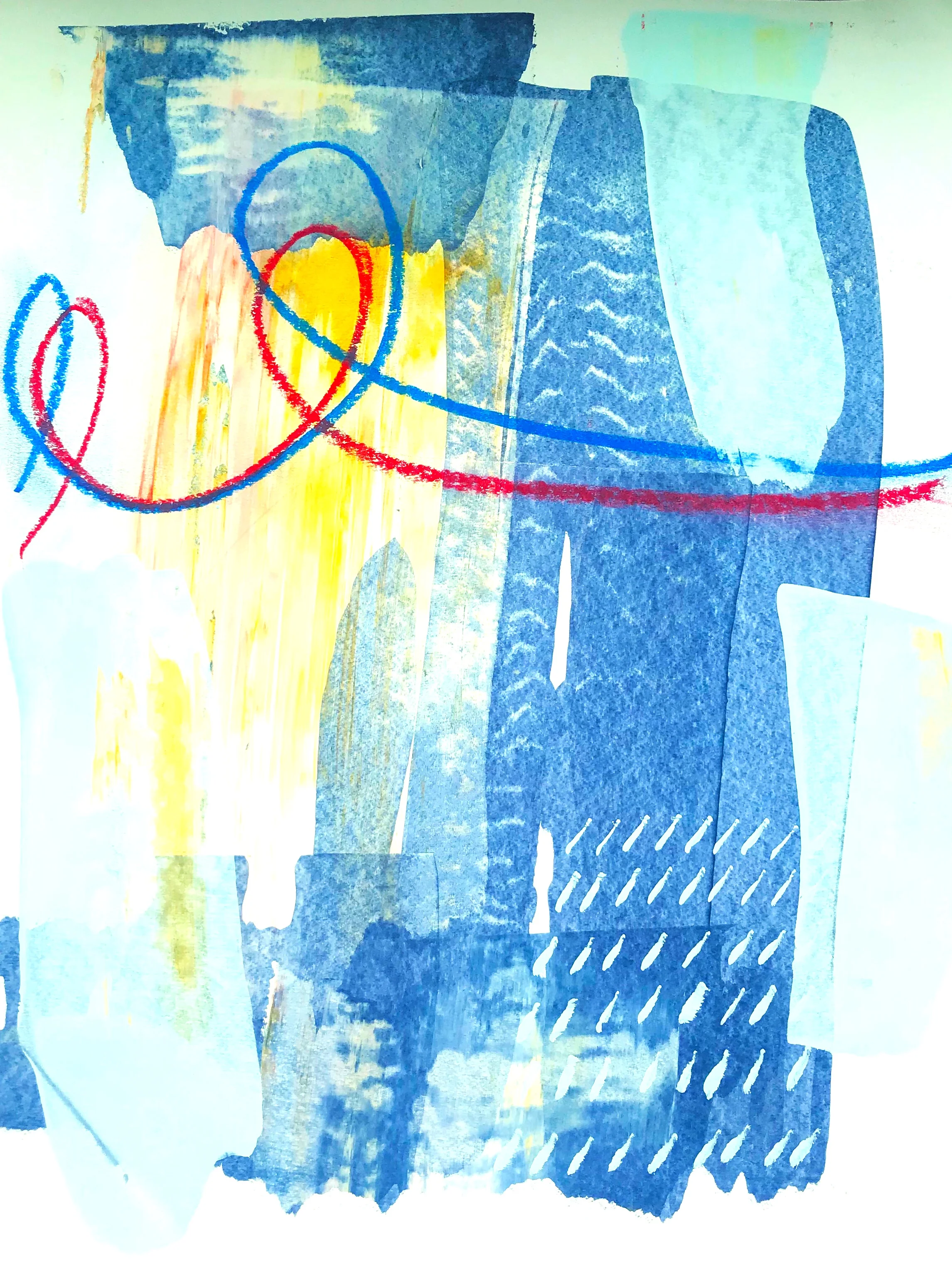 color play 17 (2017), watercolor, acrylic, pastel on watercolor paper 16 x 20