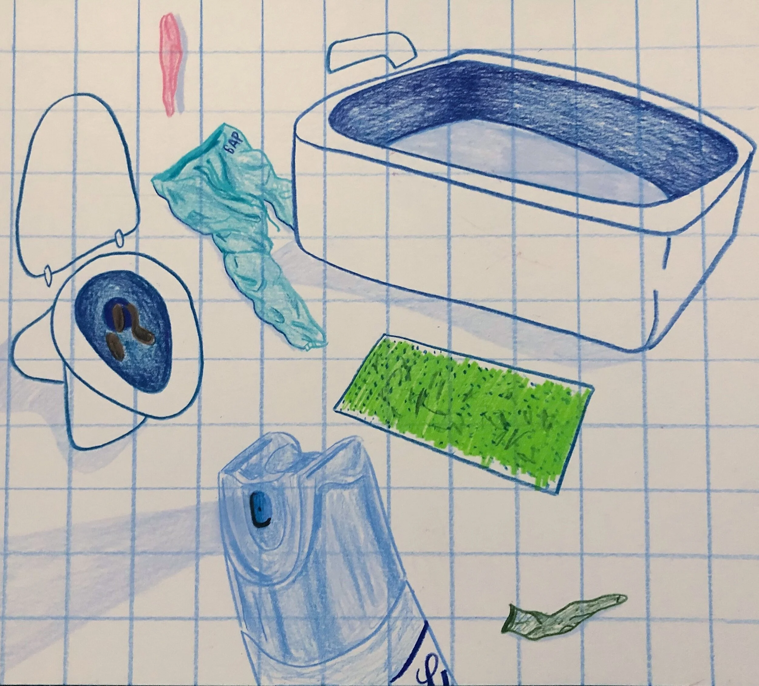 Life in crisis - 2020 - color pencil on paper - 9x12in