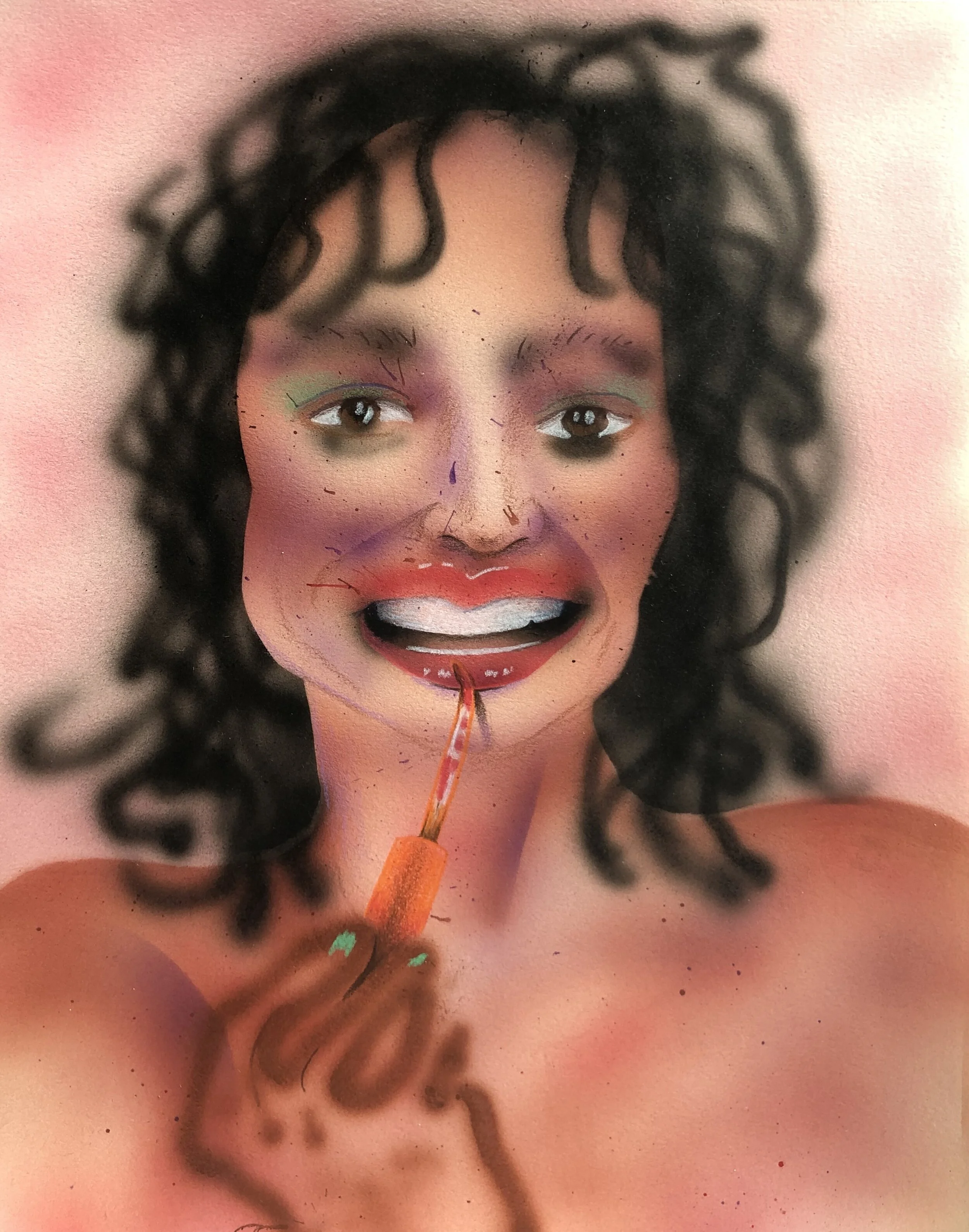 Fix yourself - 2020 - acrylic and color pencil on paper - 8x10in