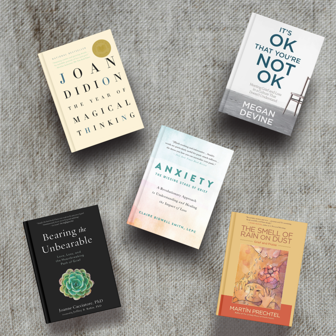 Five grief books recommended by therapists at Highland Park Holistic Therapy in Los Angeles