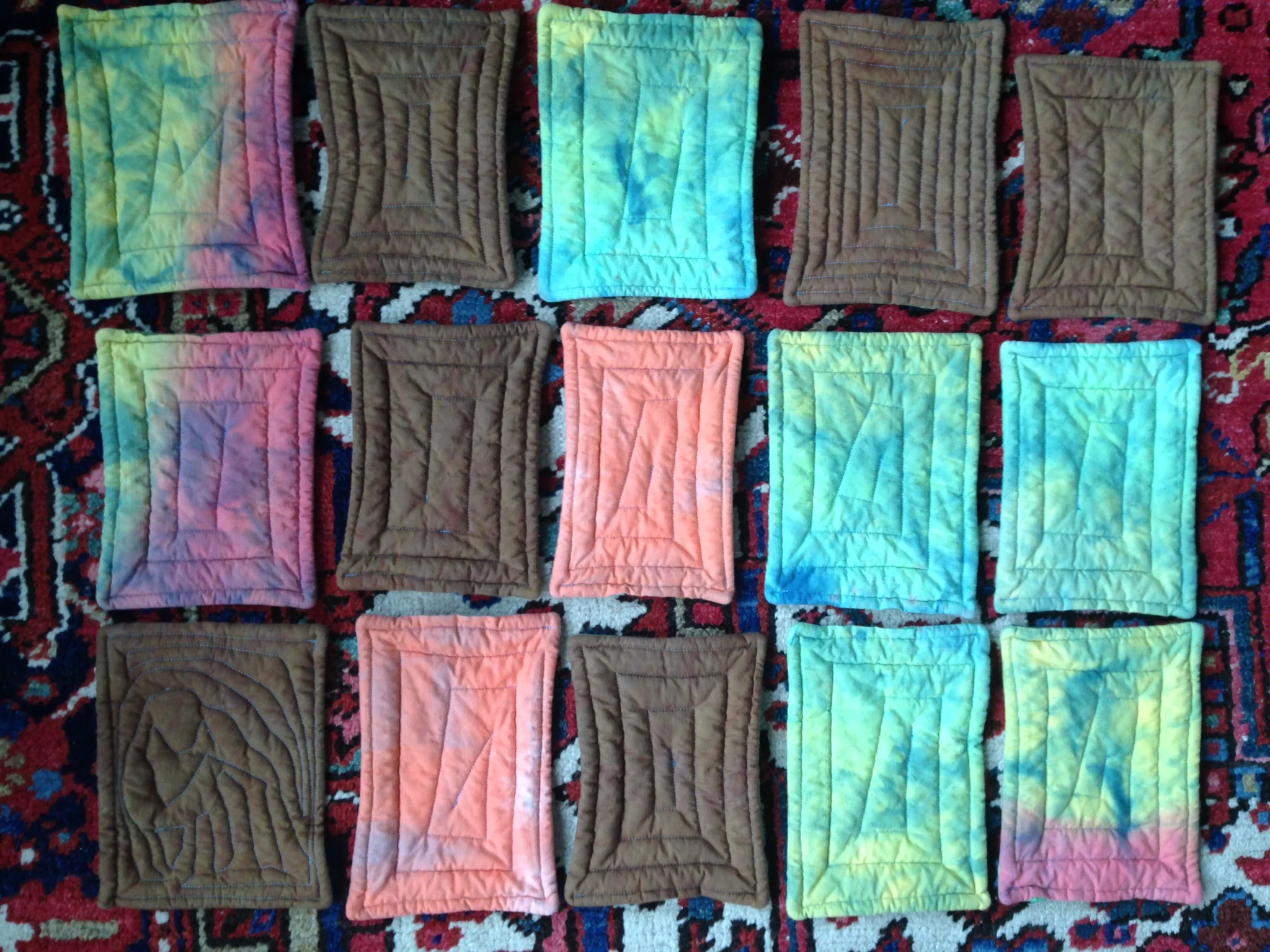 Reverse side of family reunion coasters.