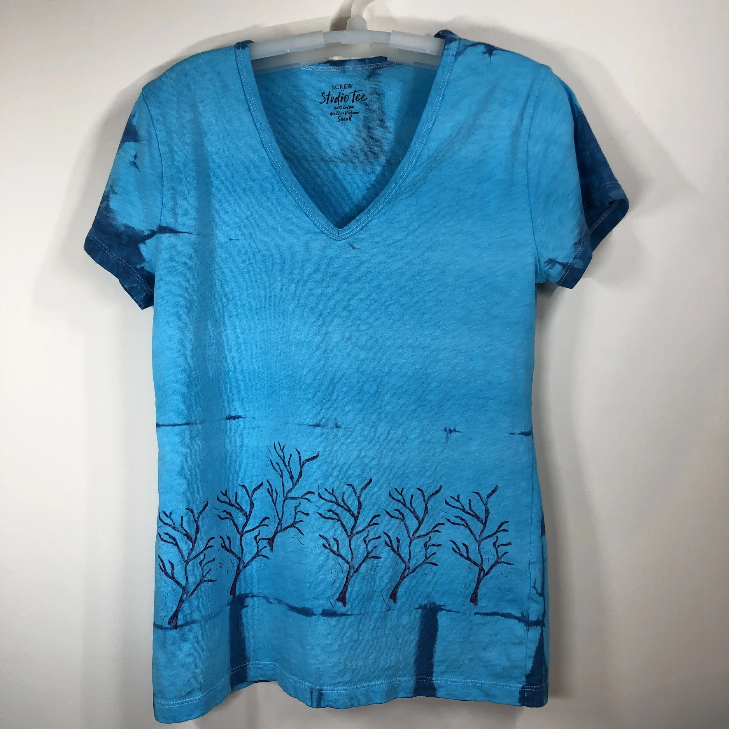 Custom dyed ladies Trees t-shirt